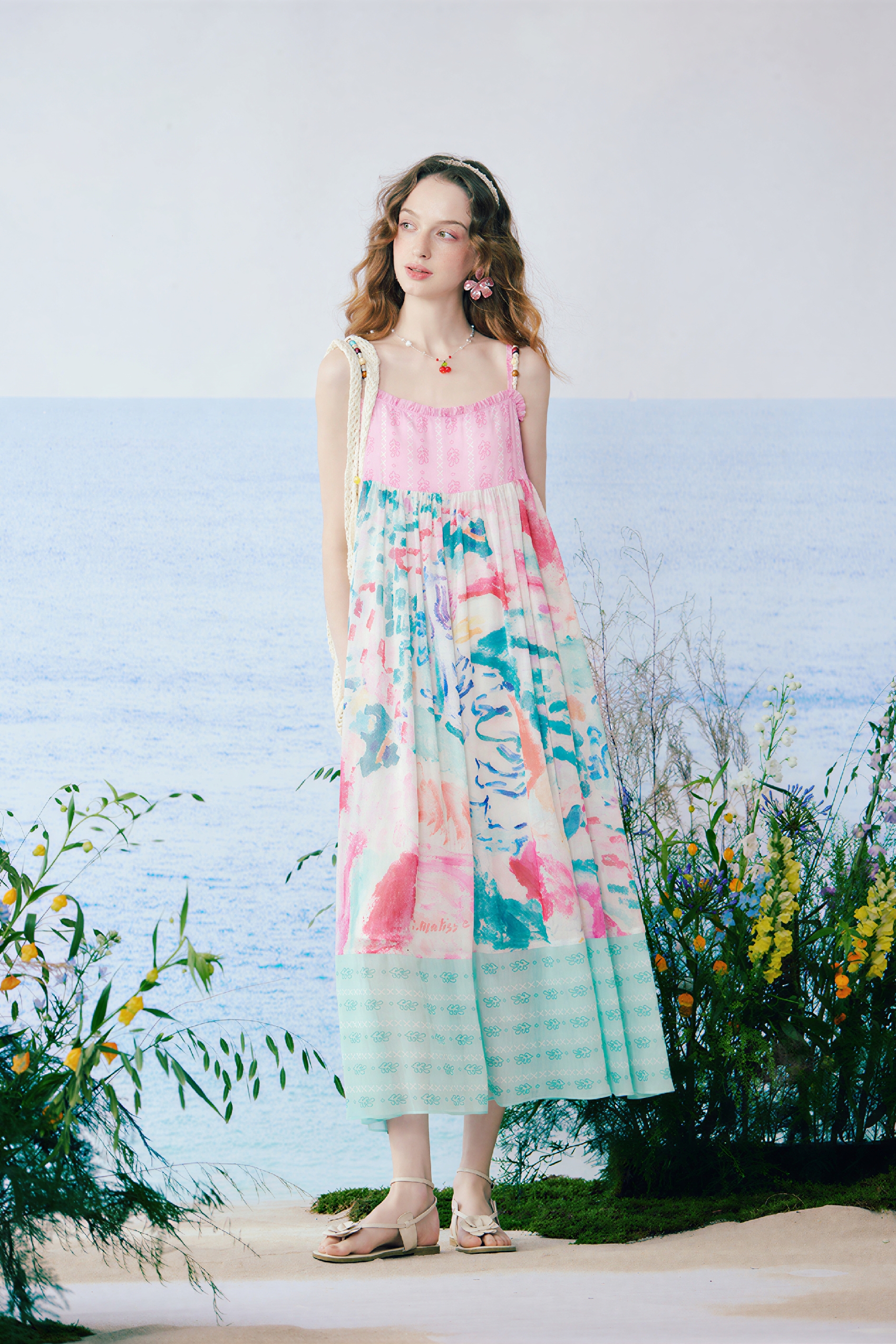 Matisse-Inspired Relaxed Sleeveless Maxi Dress