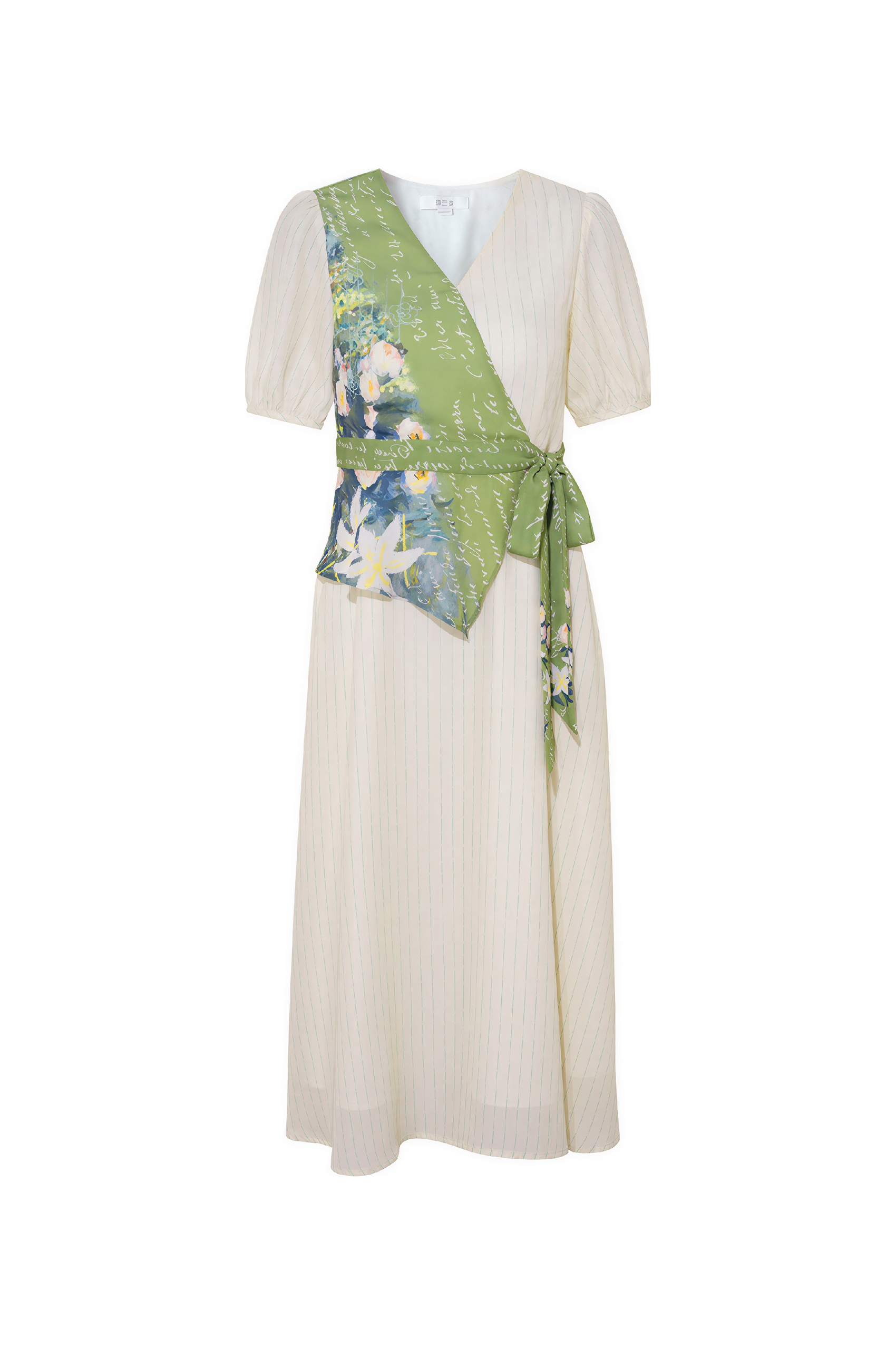 Monet-Inspired Vintage Trendy Waist-Cinching Dress