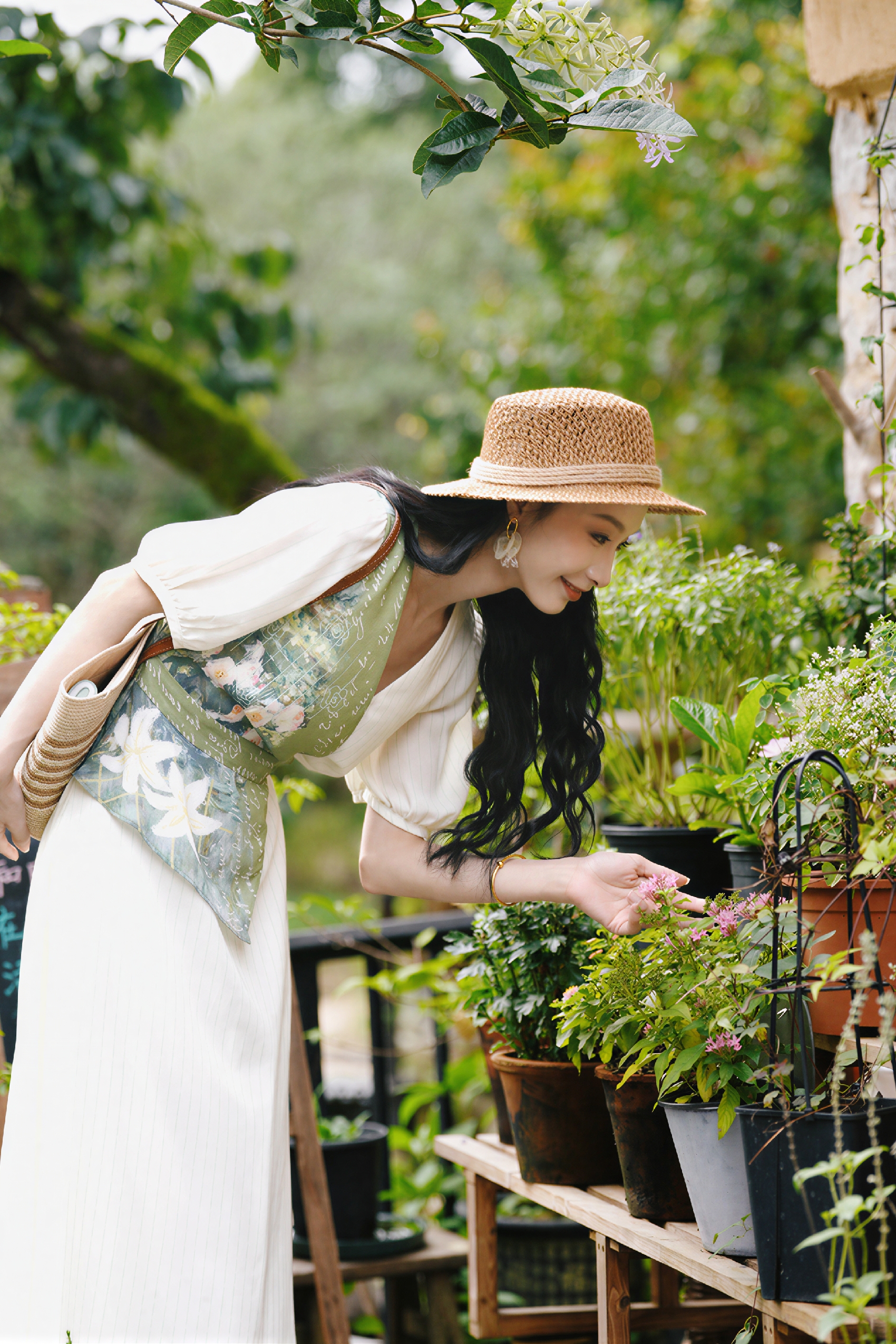 Monet-Inspired Vintage Trendy Waist-Cinching Dress