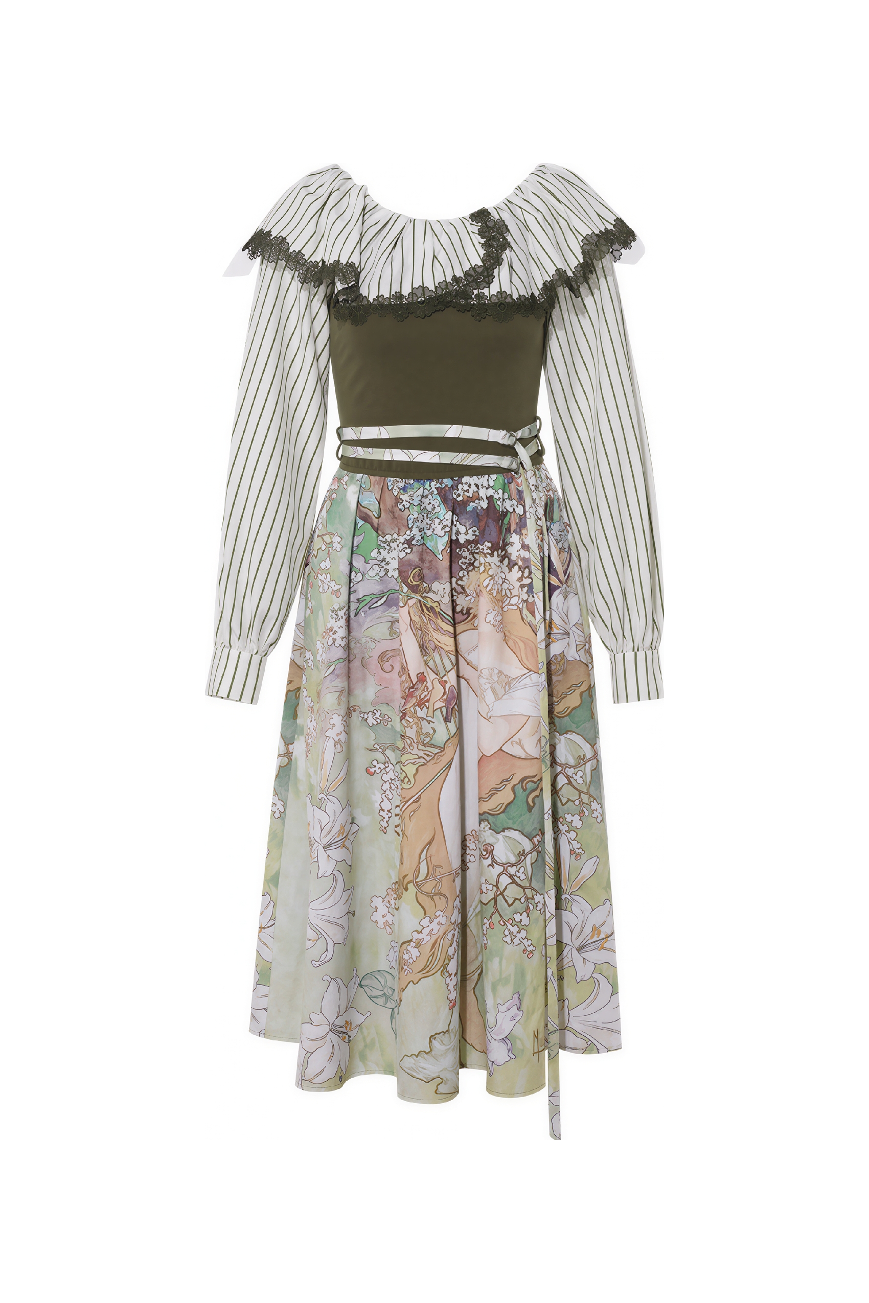 Monet-Inspired French Waist-Cinching Dress | LYONSENS Women's Fashion