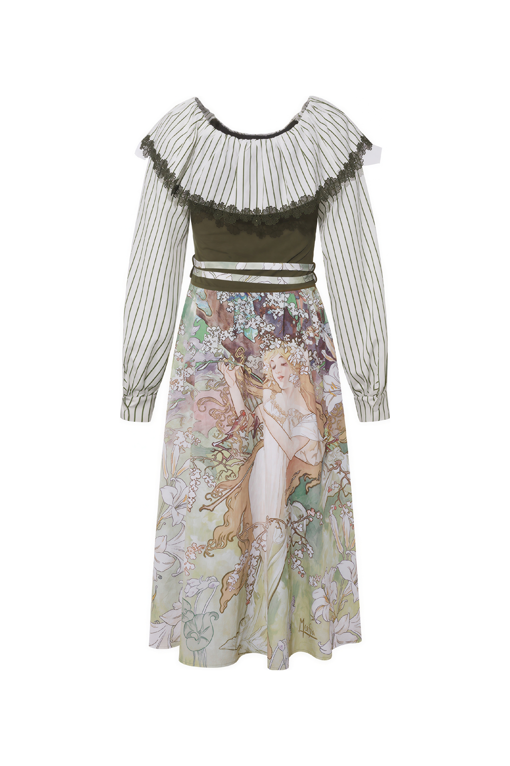 Monet-Inspired French Waist-Cinching Dress | LYONSENS Women's Fashion