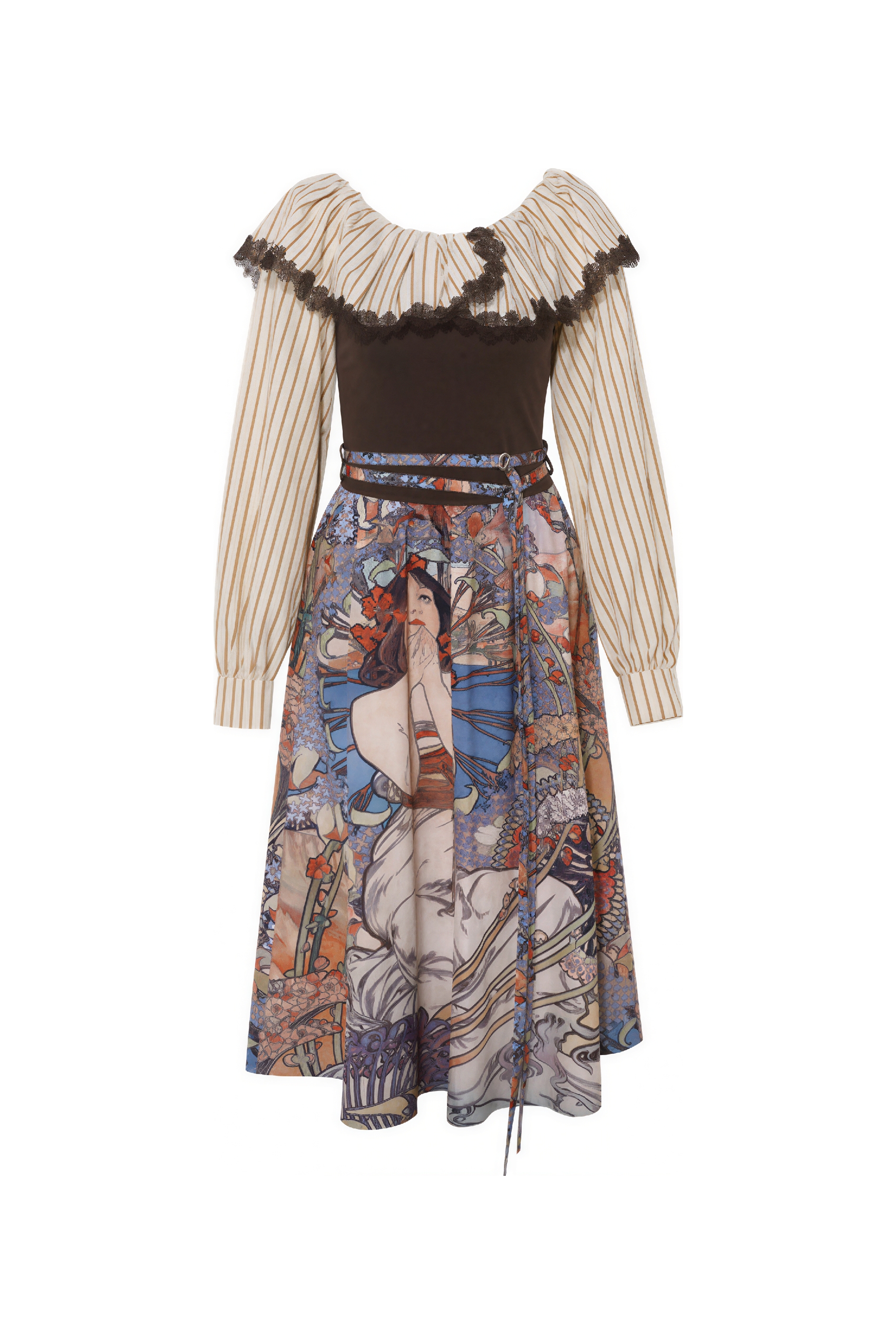 Monet-Inspired French Waist-Cinching Dress | LYONSENS Women's Fashion
