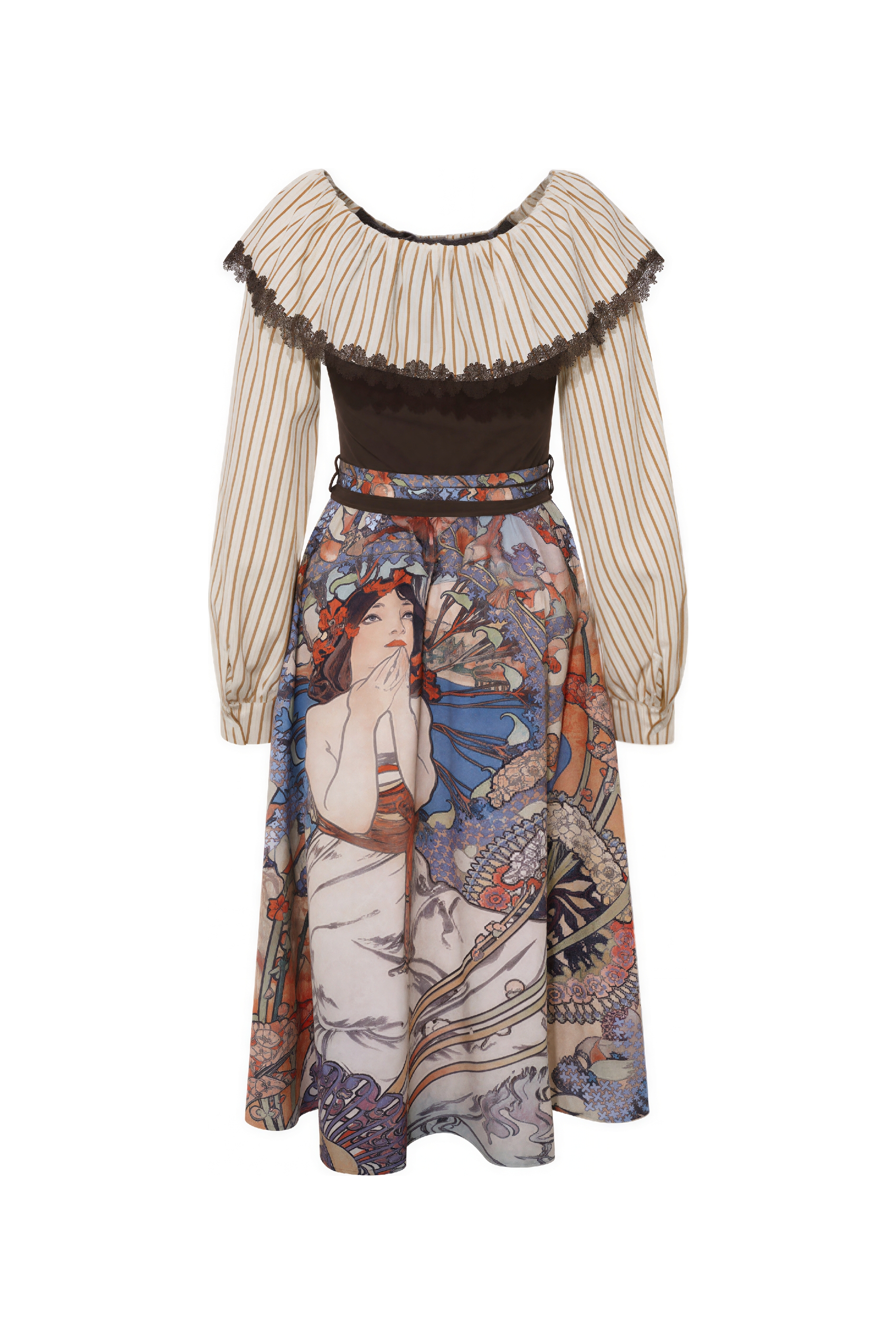 Monet-Inspired French Waist-Cinching Dress | LYONSENS Women's Fashion