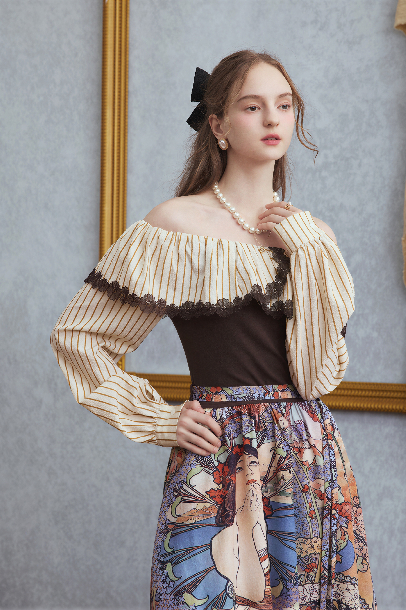Monet-Inspired French Waist-Cinching Dress | LYONSENS Women's Fashion