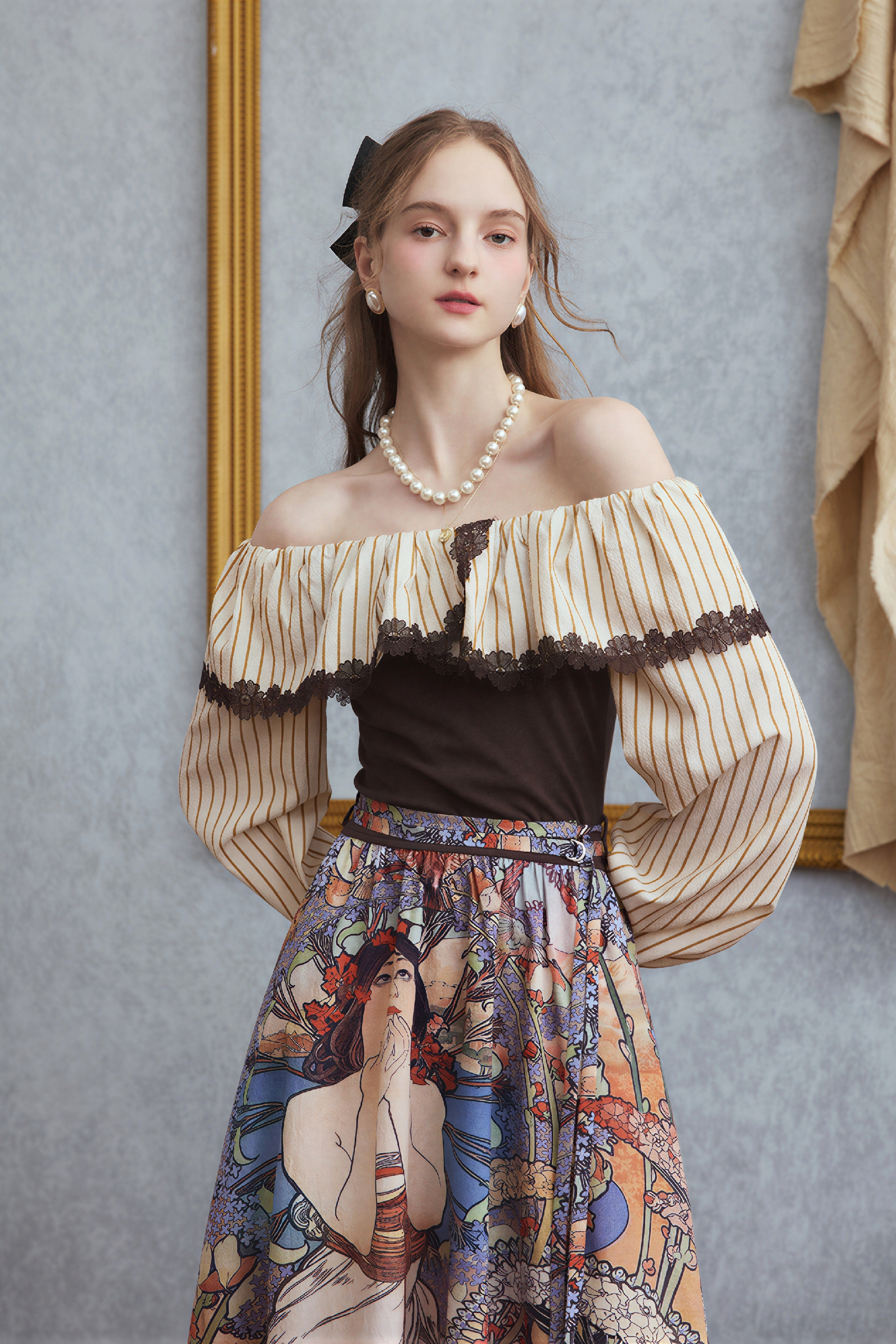 Monet-Inspired French Waist-Cinching Dress | LYONSENS Women's Fashion