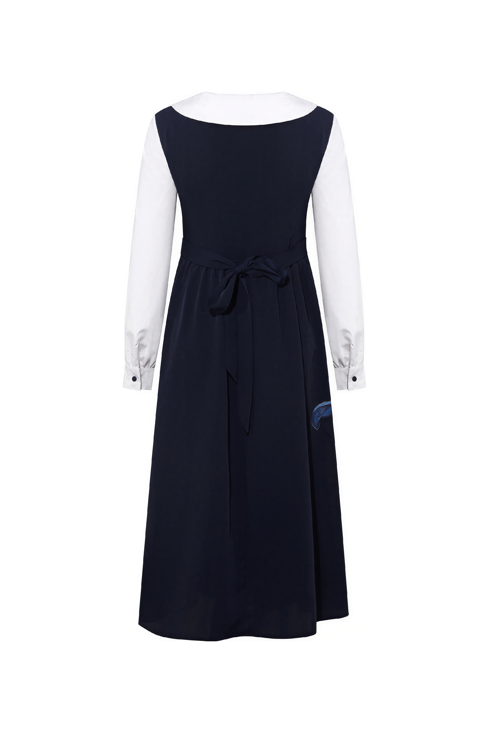 Van Gogh-Inspired French Artistic Waist-Defined Dress