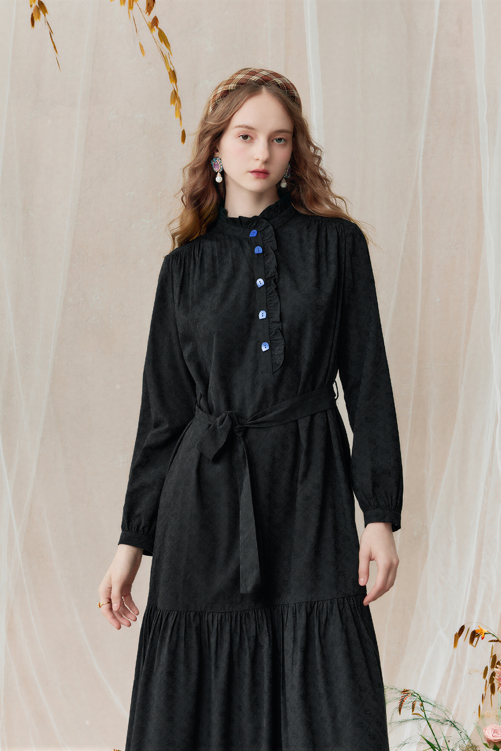 White Color-Block A-Line Designer Dress