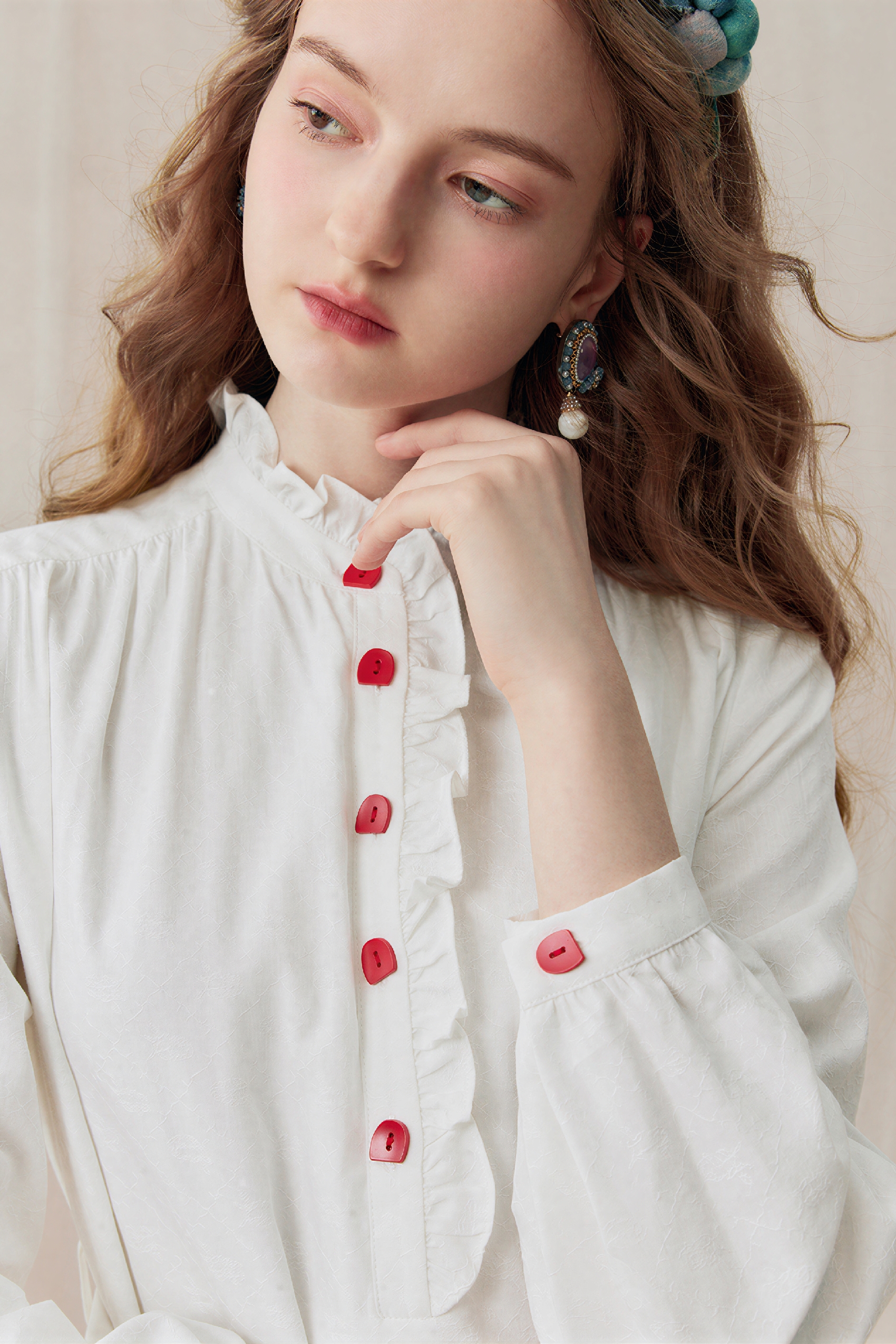 White Color-Block A-Line Designer Dress