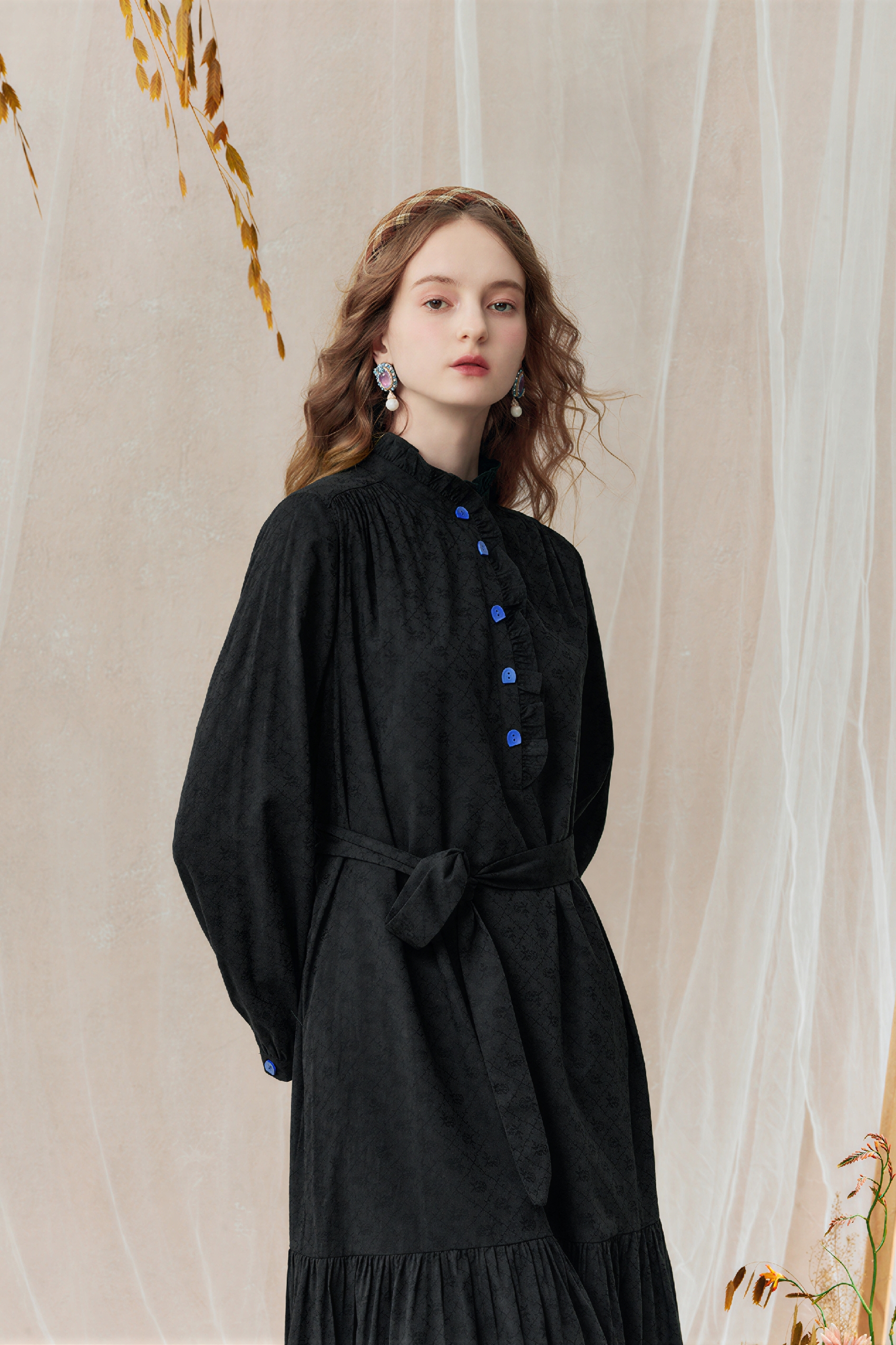 White Color-Block A-Line Designer Dress