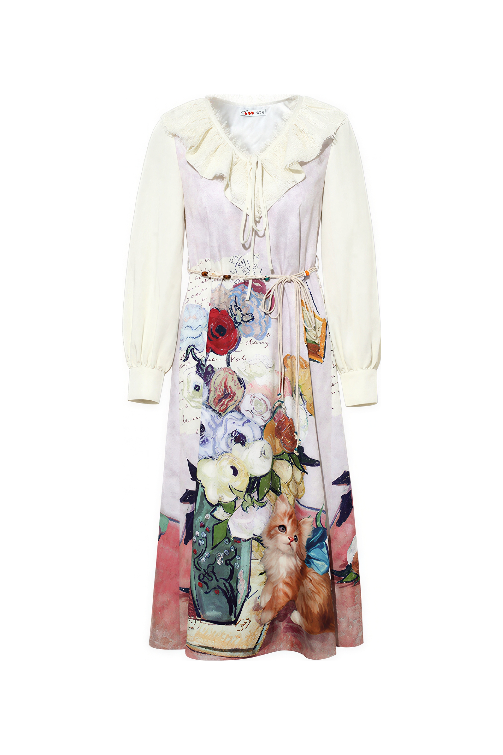 Printed Designer Faux Two-Piece Dress