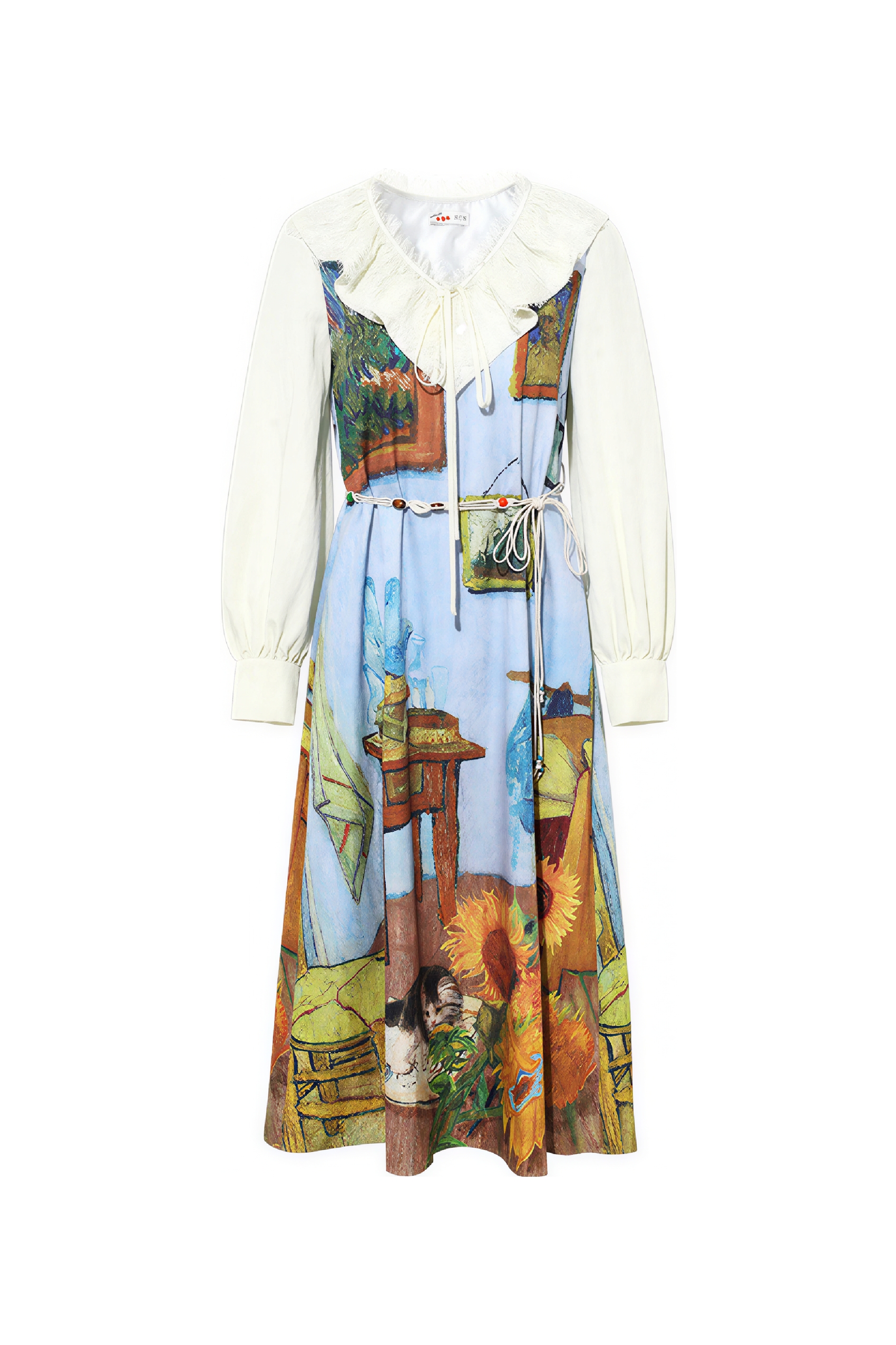 Printed Designer Faux Two-Piece Dress