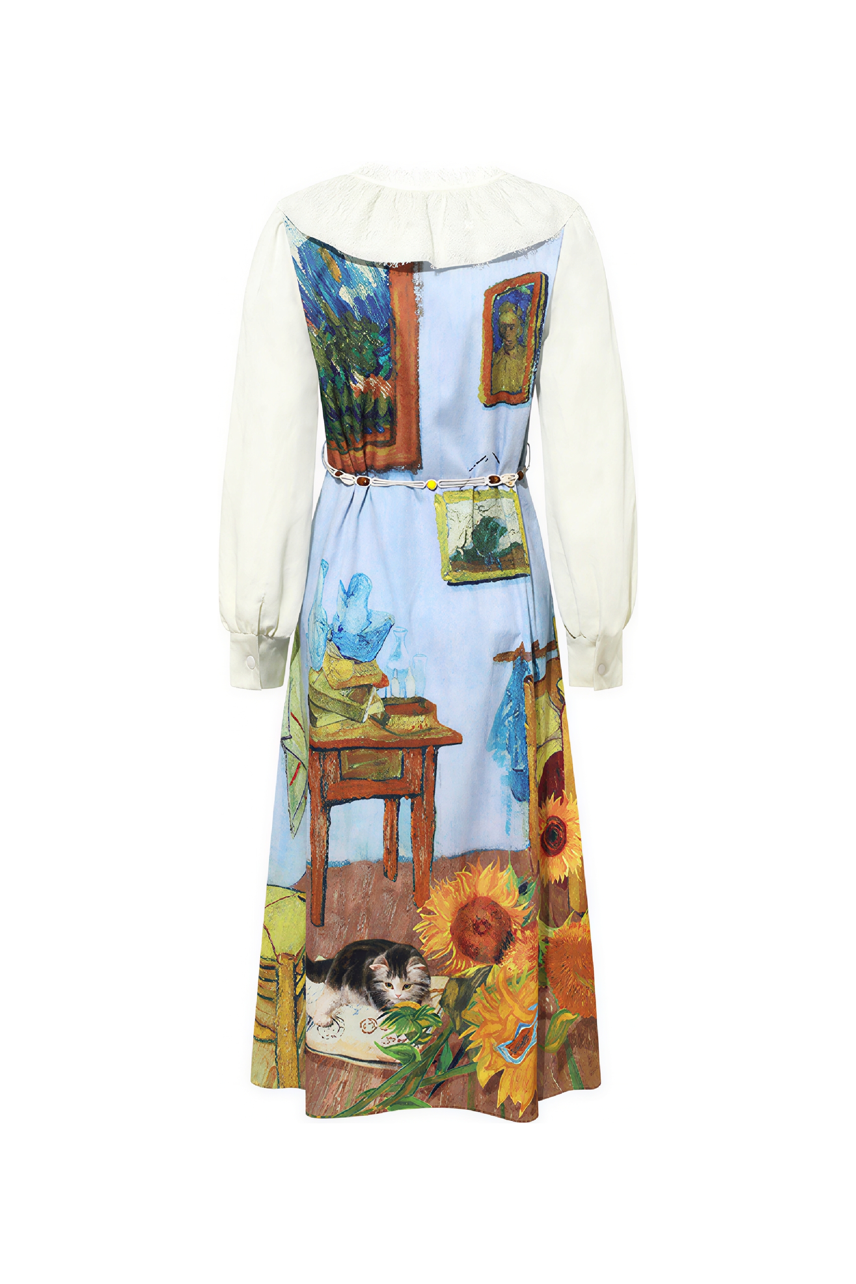 Printed Designer Faux Two-Piece Dress