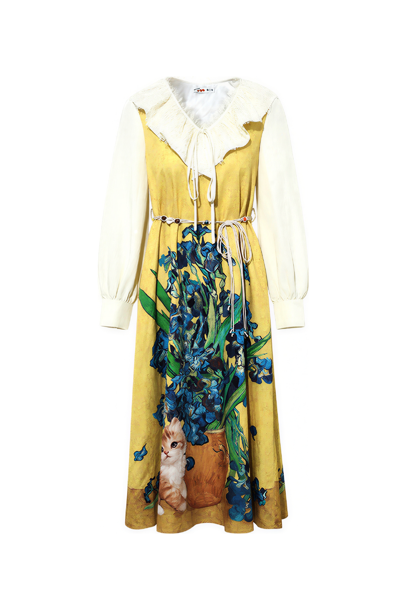 Printed Designer Faux Two-Piece Dress