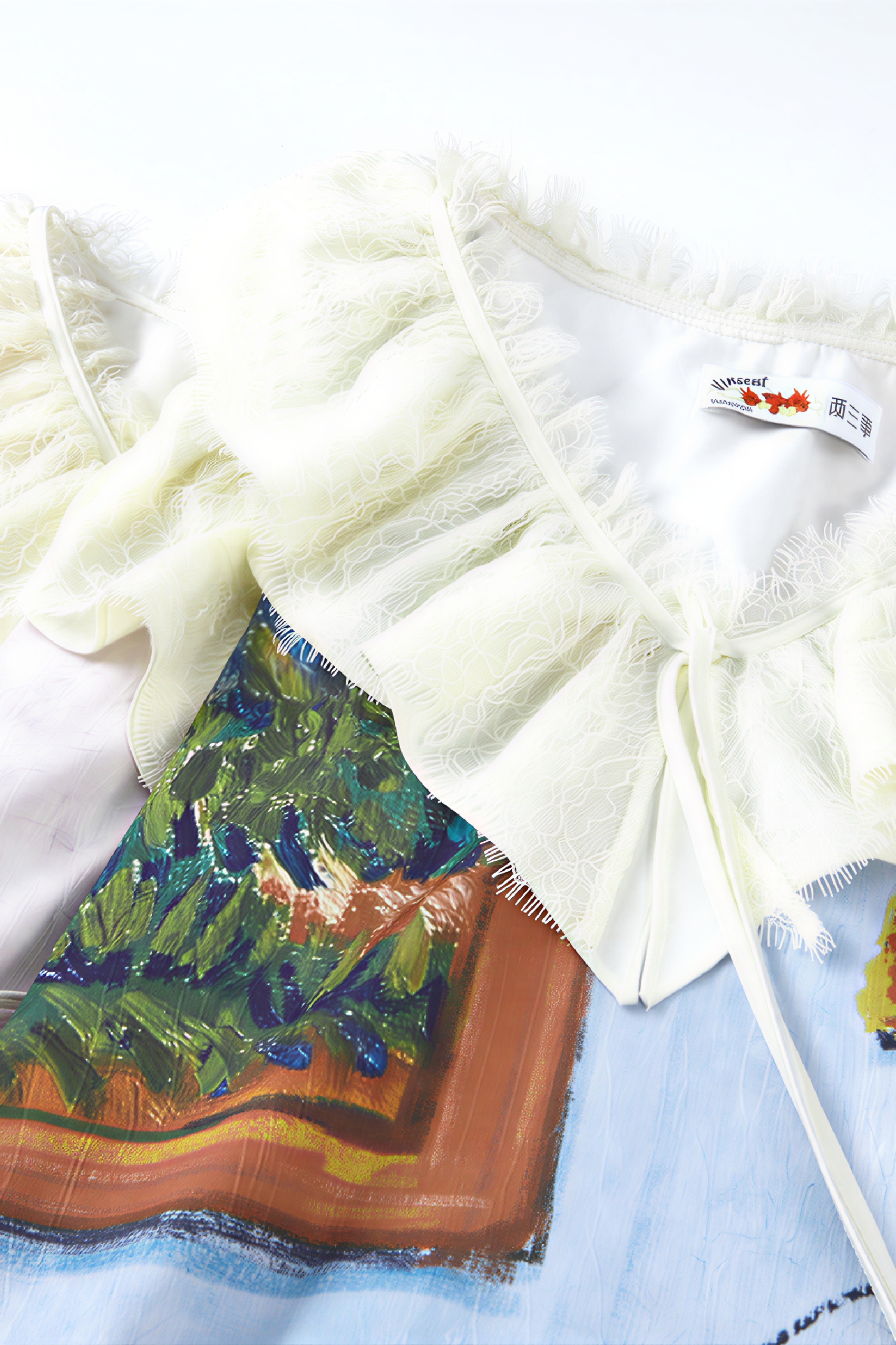 Printed Designer Faux Two-Piece Dress