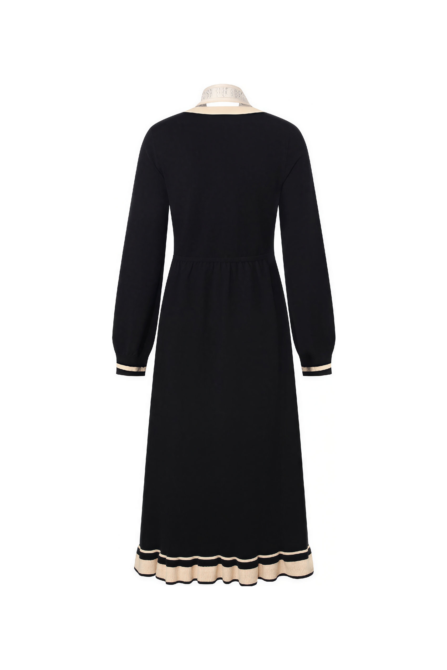 Van Gogh-Inspired Detachable Scarf Knit Dress