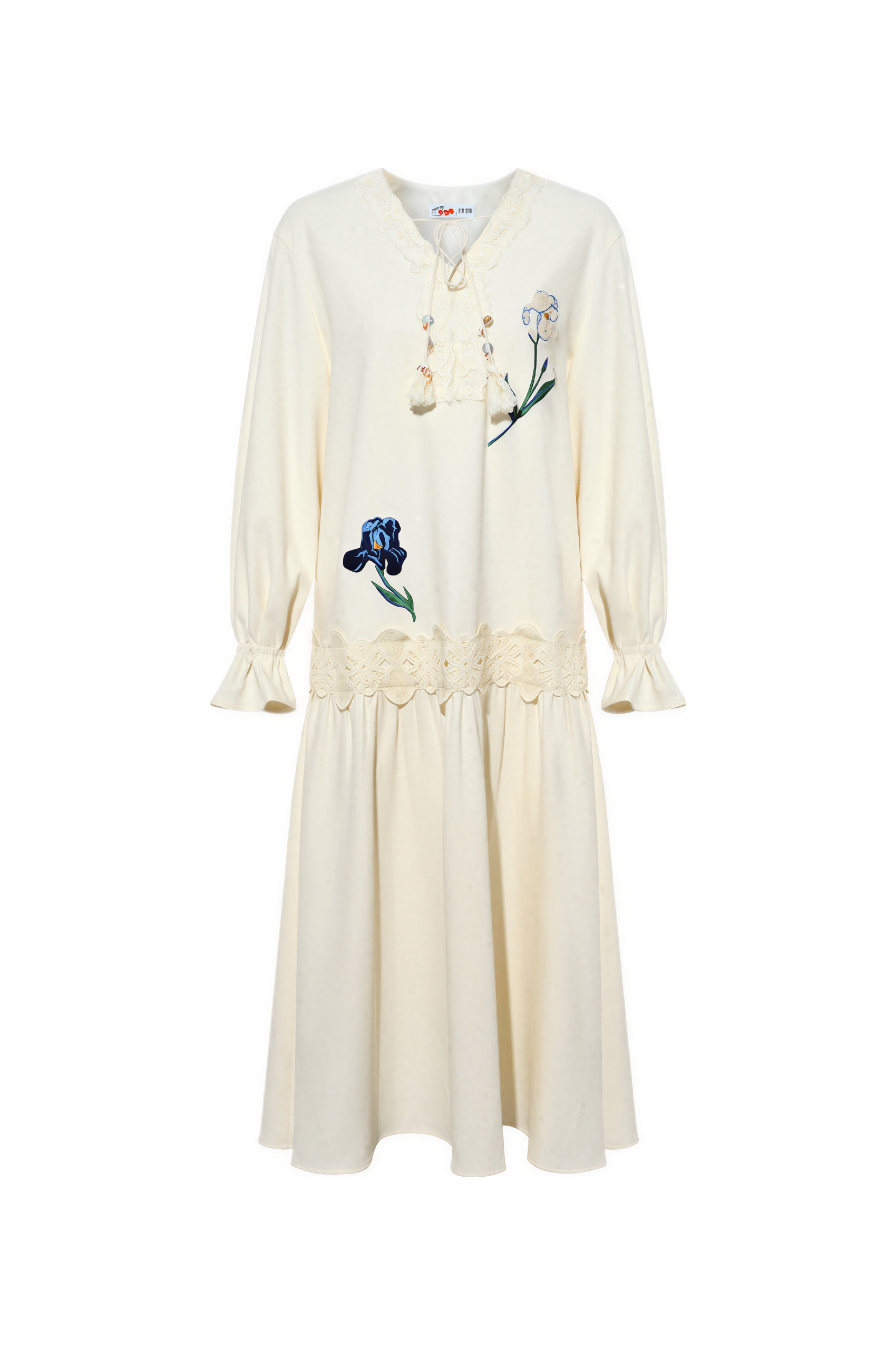 Van Gogh-Inspired Black Lace Autumn Dress