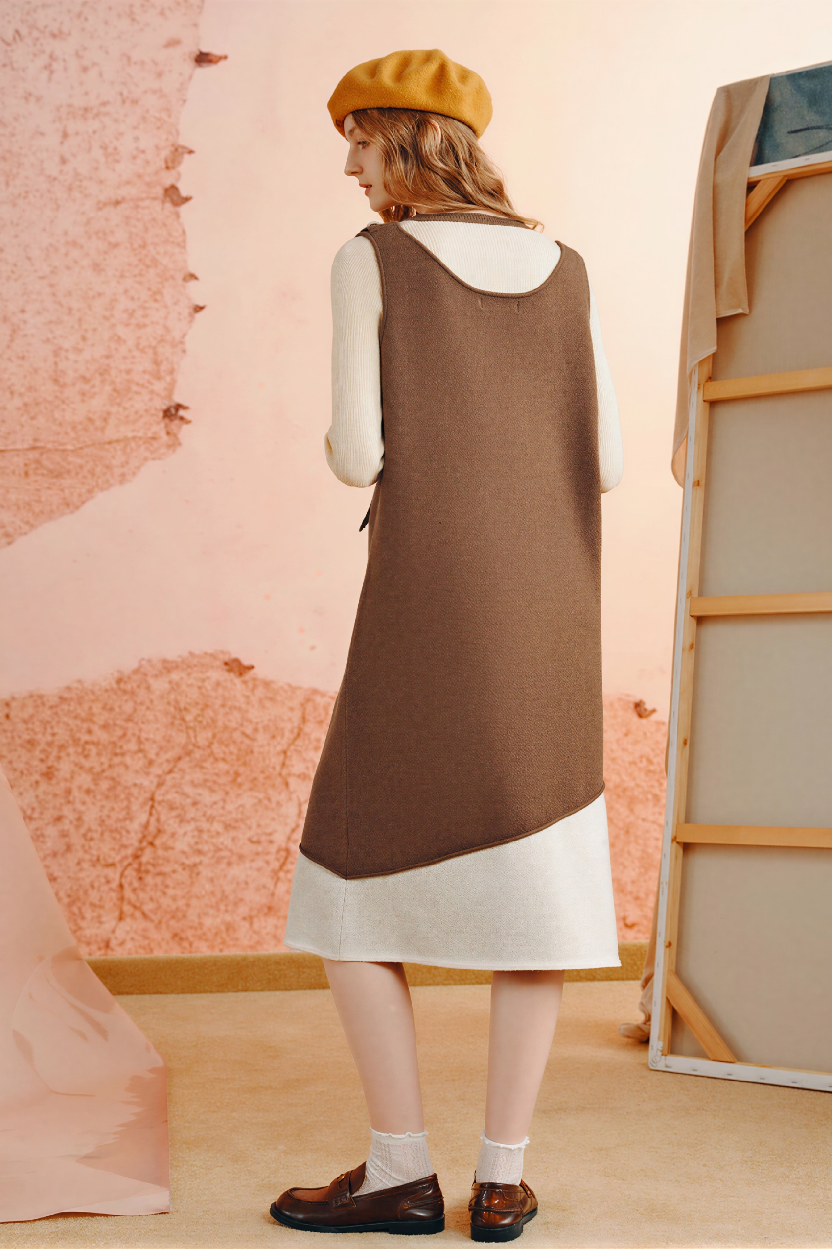 Sleeveless Loose Vest Dress Knit Dress