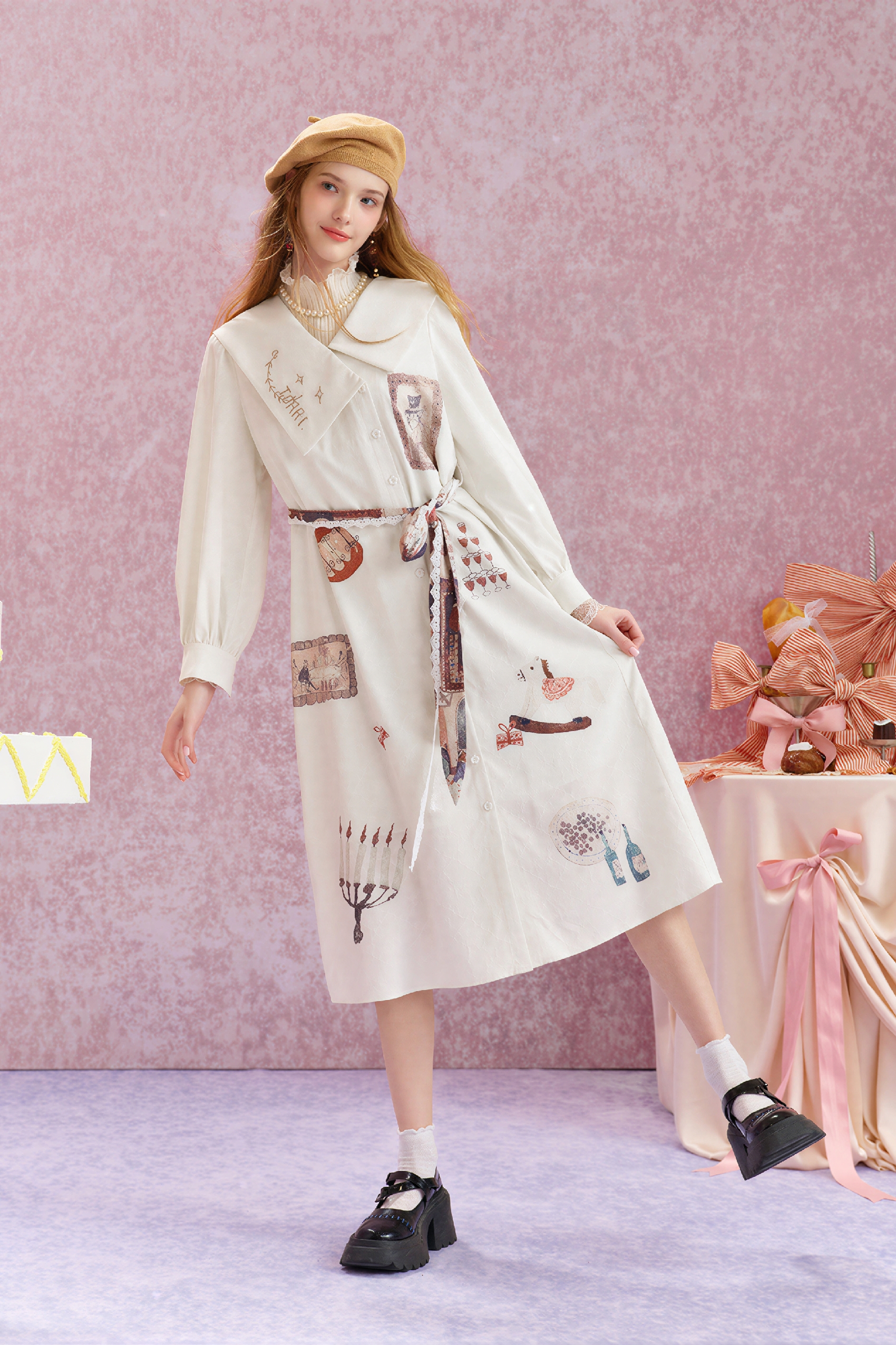 Emerging Artists Series Asymmetric Shirt Dress-LYONSENS