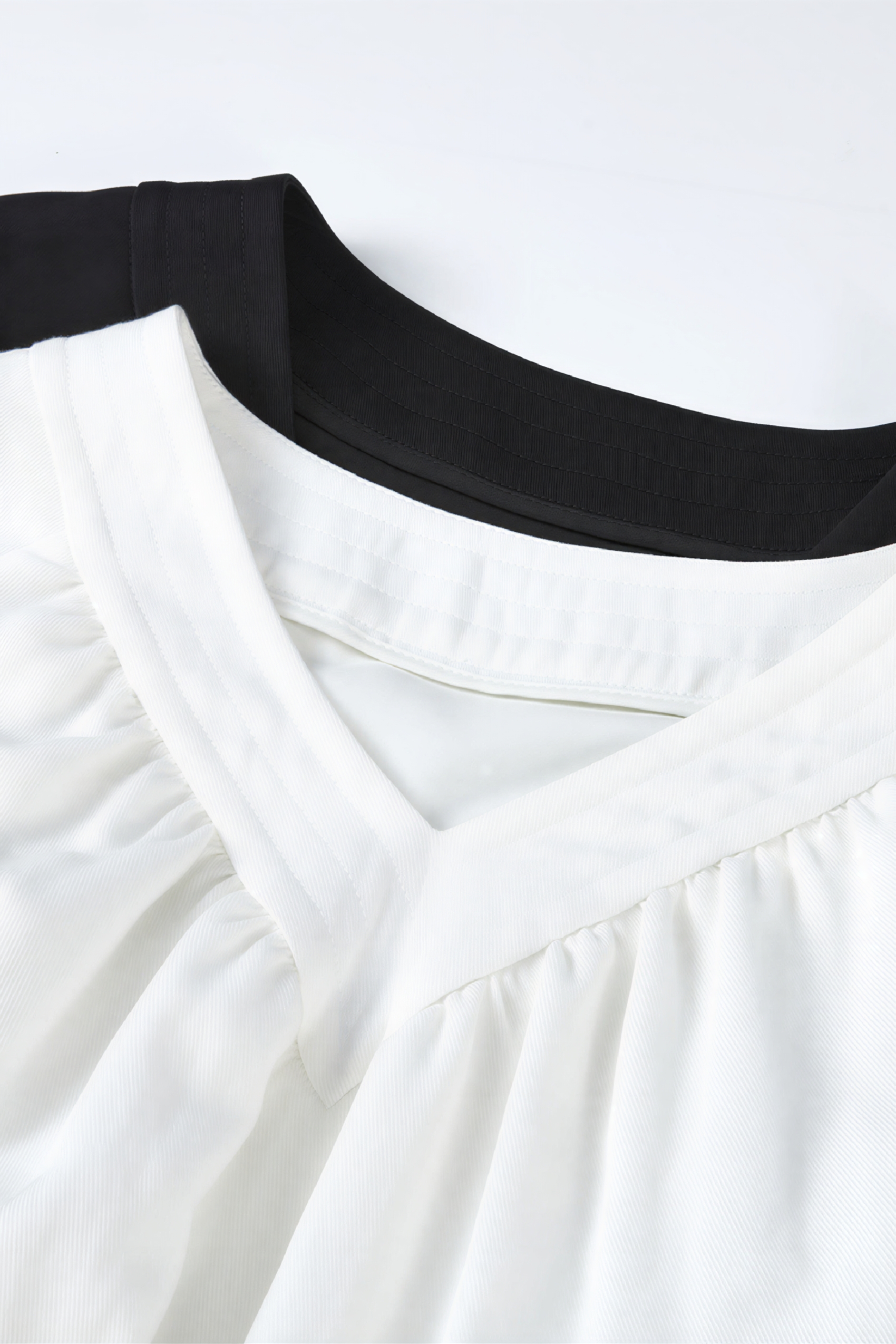 Van Gogh-Inspired French-Style V-Neck A-Line Dress