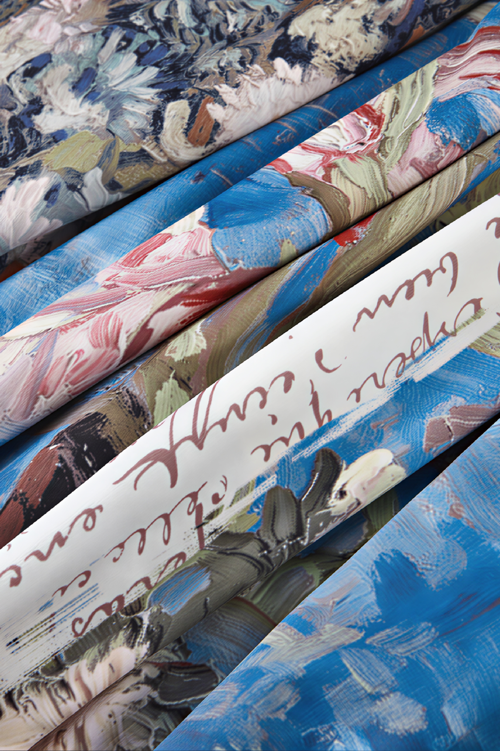 Van Gogh-Inspired French-Style V-Neck A-Line Dress