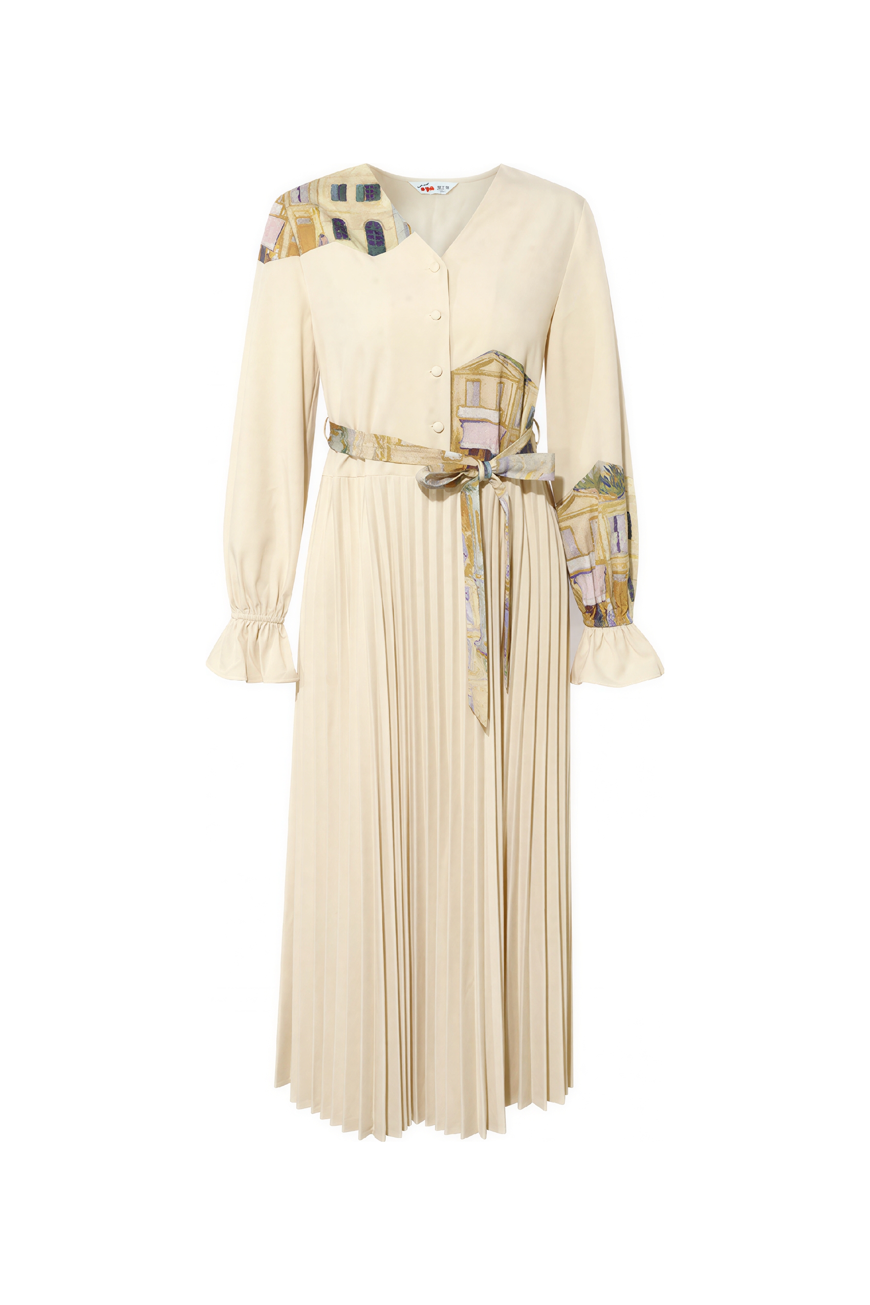 Van Gogh-Inspired Printed Shirt Dress