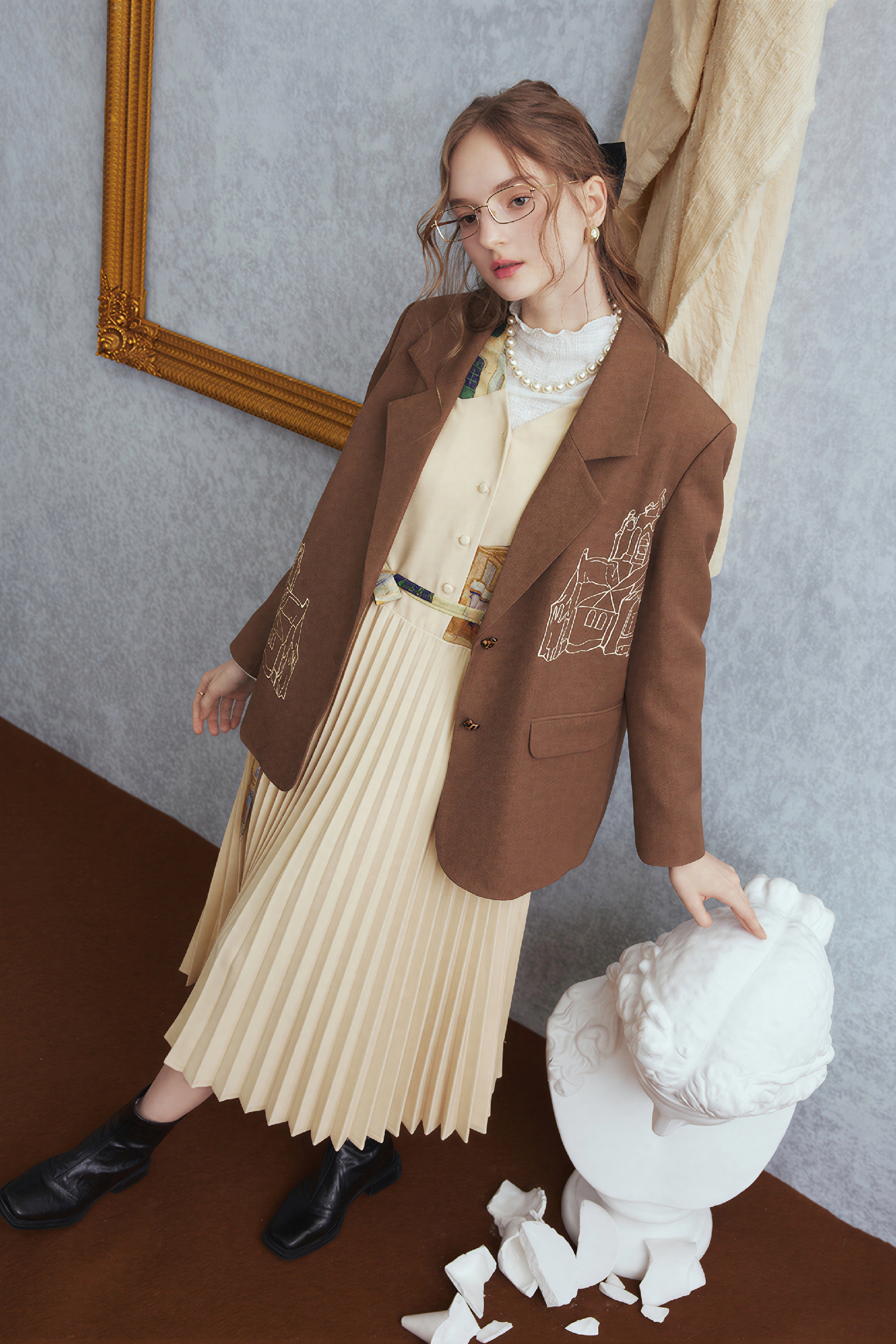 Van Gogh-Inspired Printed Shirt Dress