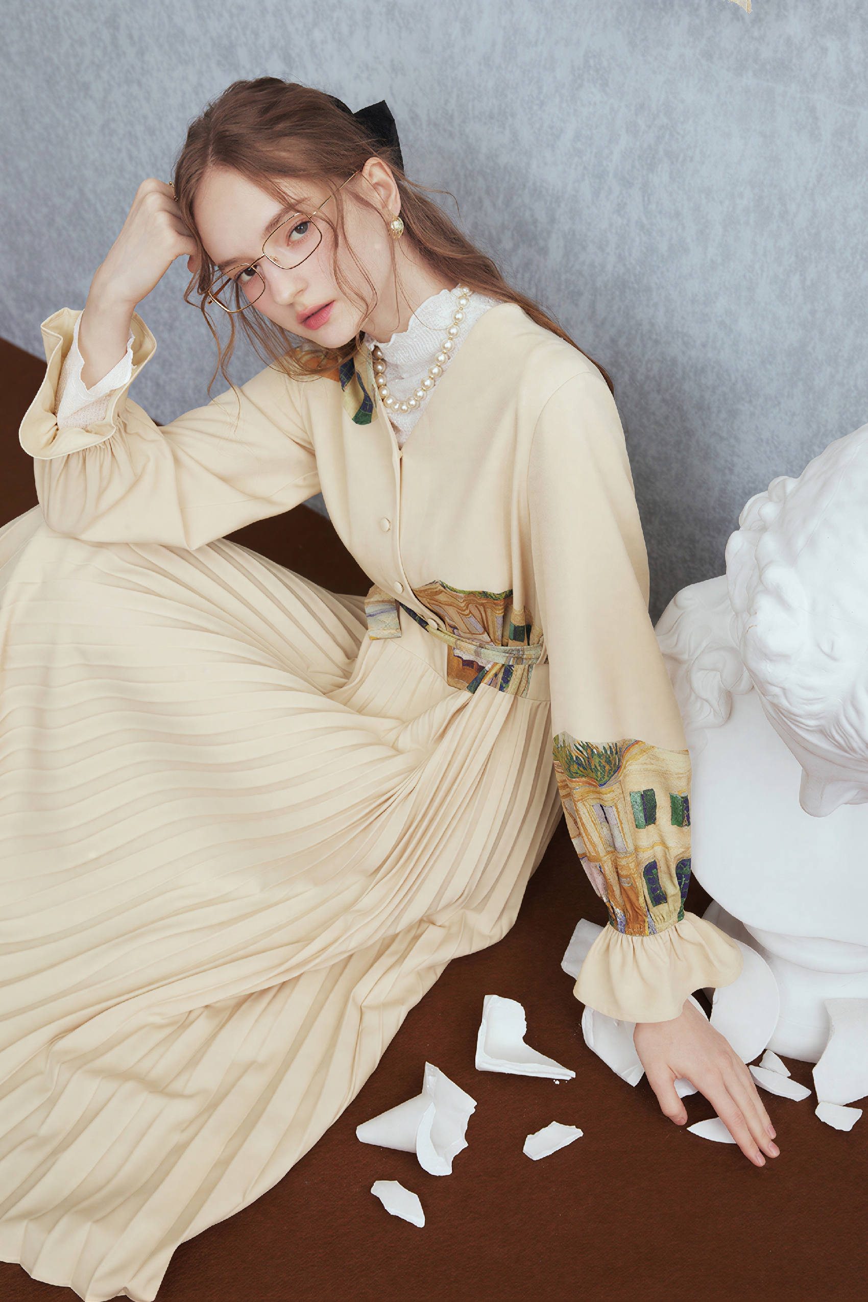 Van Gogh-Inspired Printed Shirt Dress