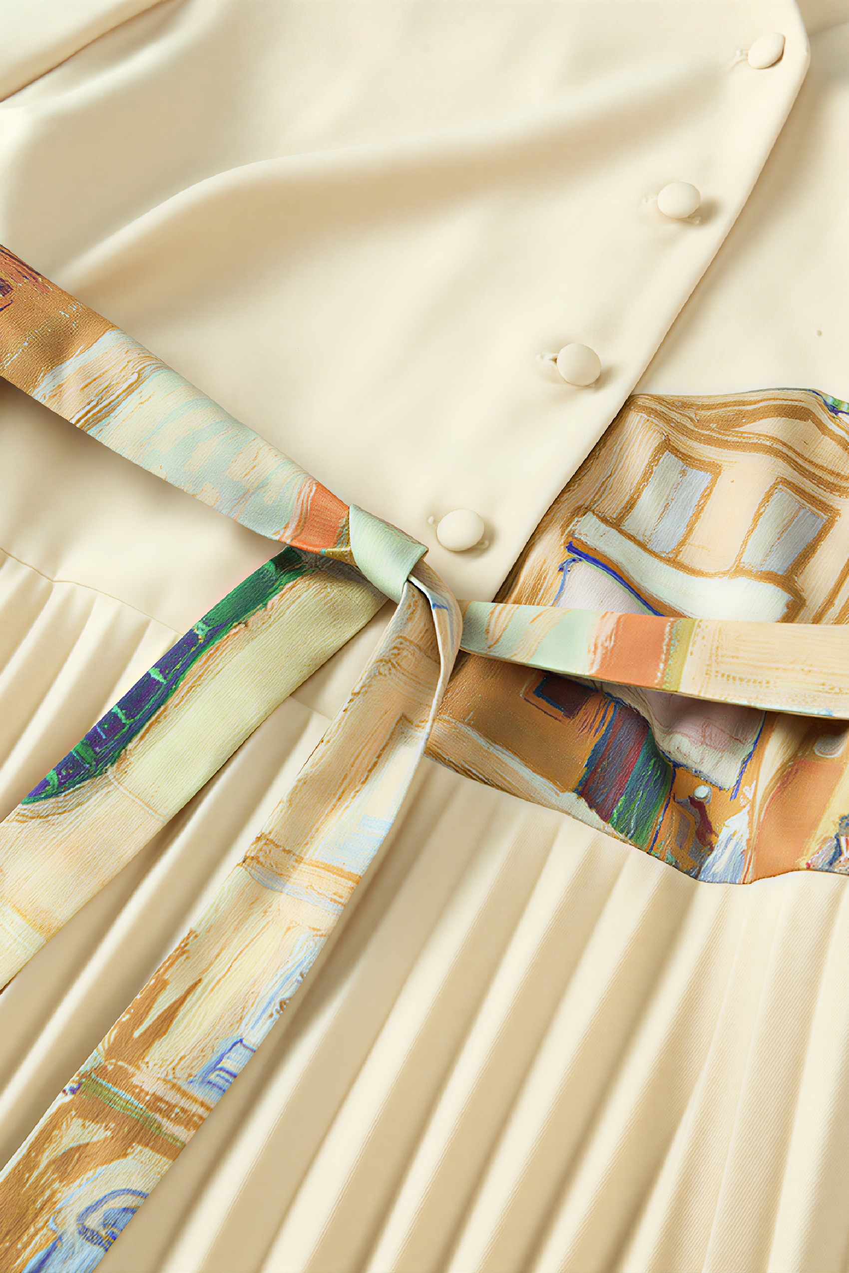 Van Gogh-Inspired Printed Shirt Dress