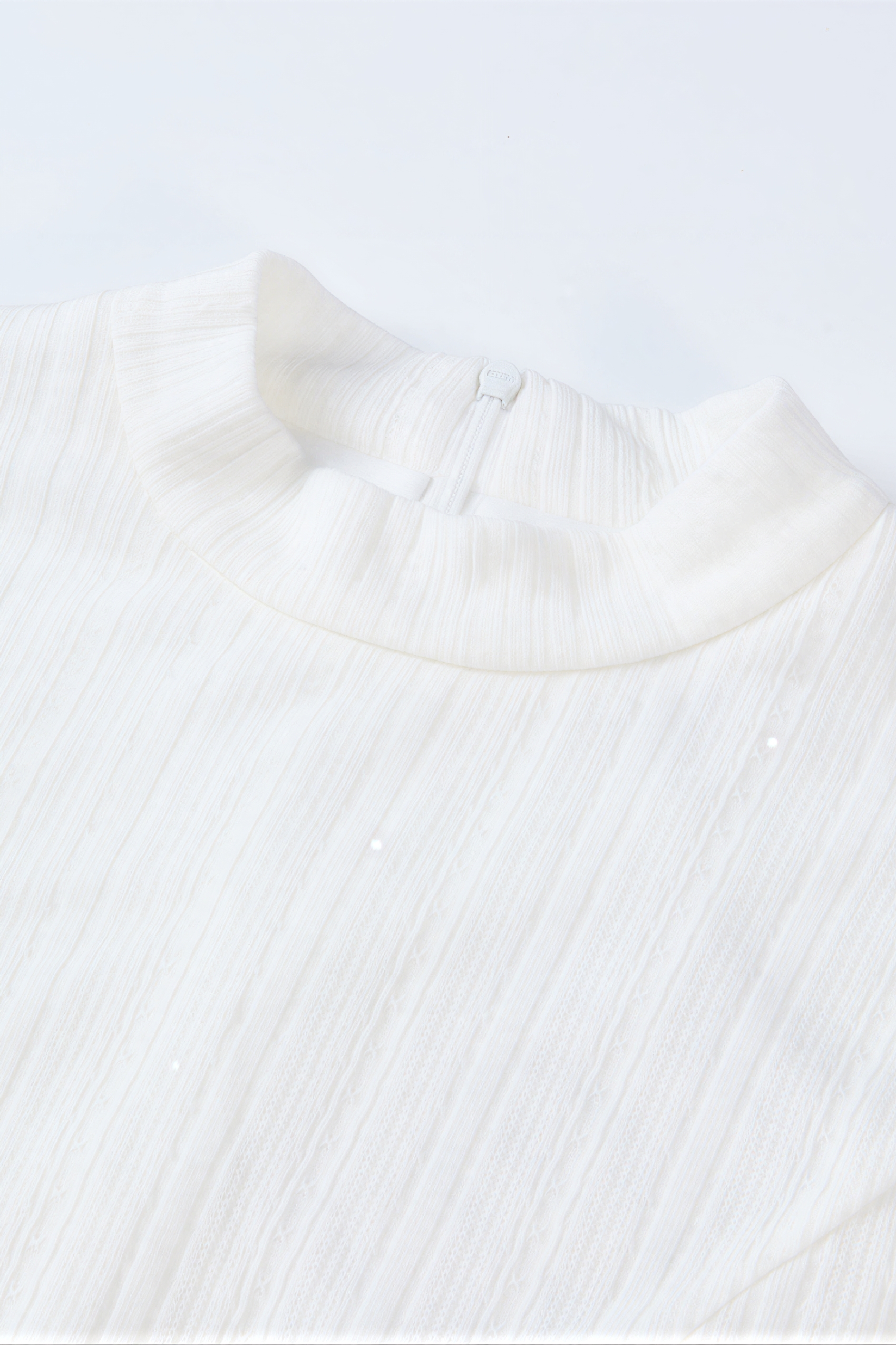 White Lace-Panel Knit Dress-LYONSENS