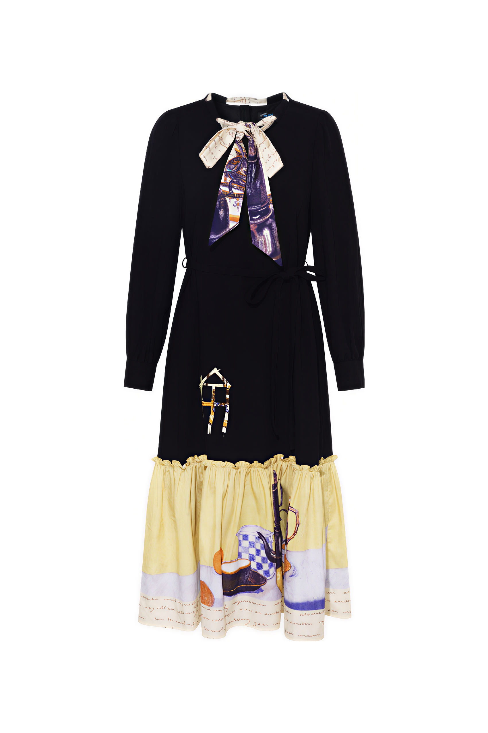 Van Gogh-Inspired Vintage Printed Slimming Dress