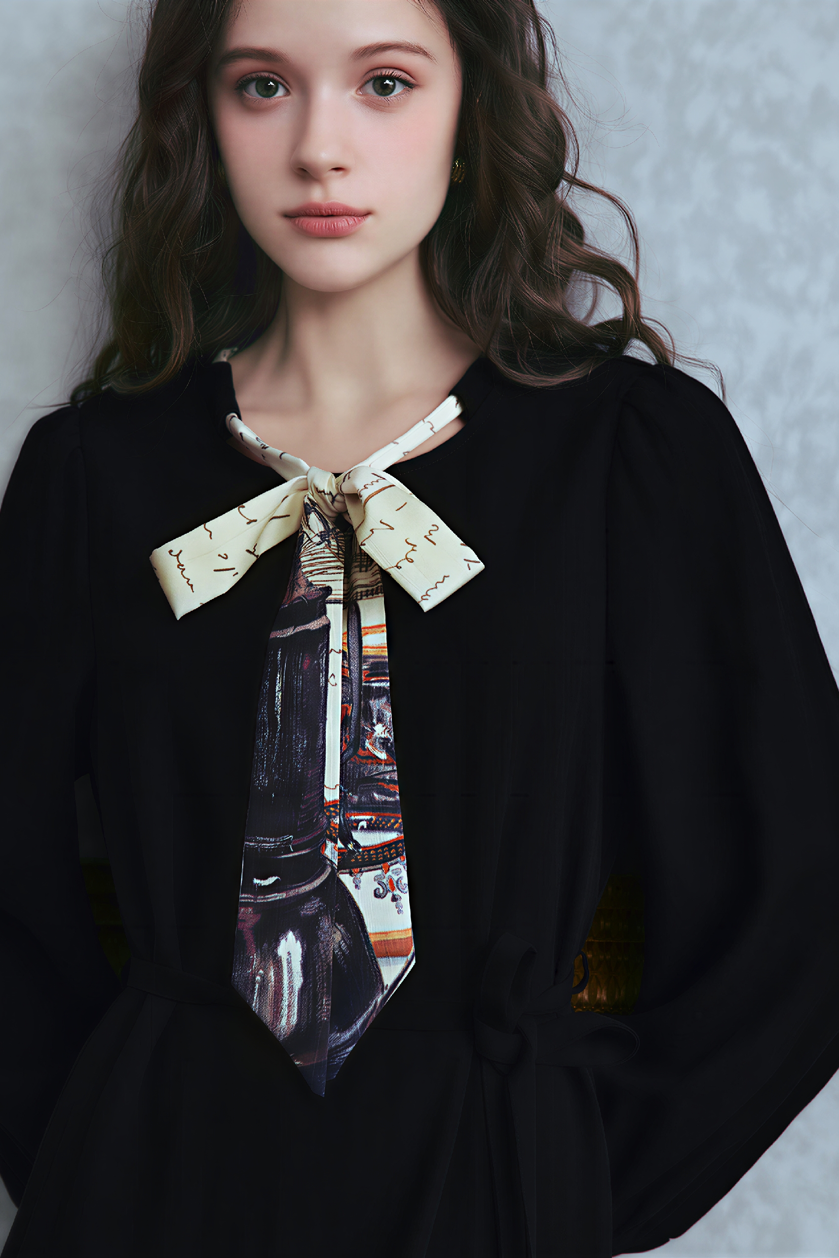 Van Gogh-Inspired Vintage Printed Slimming Dress