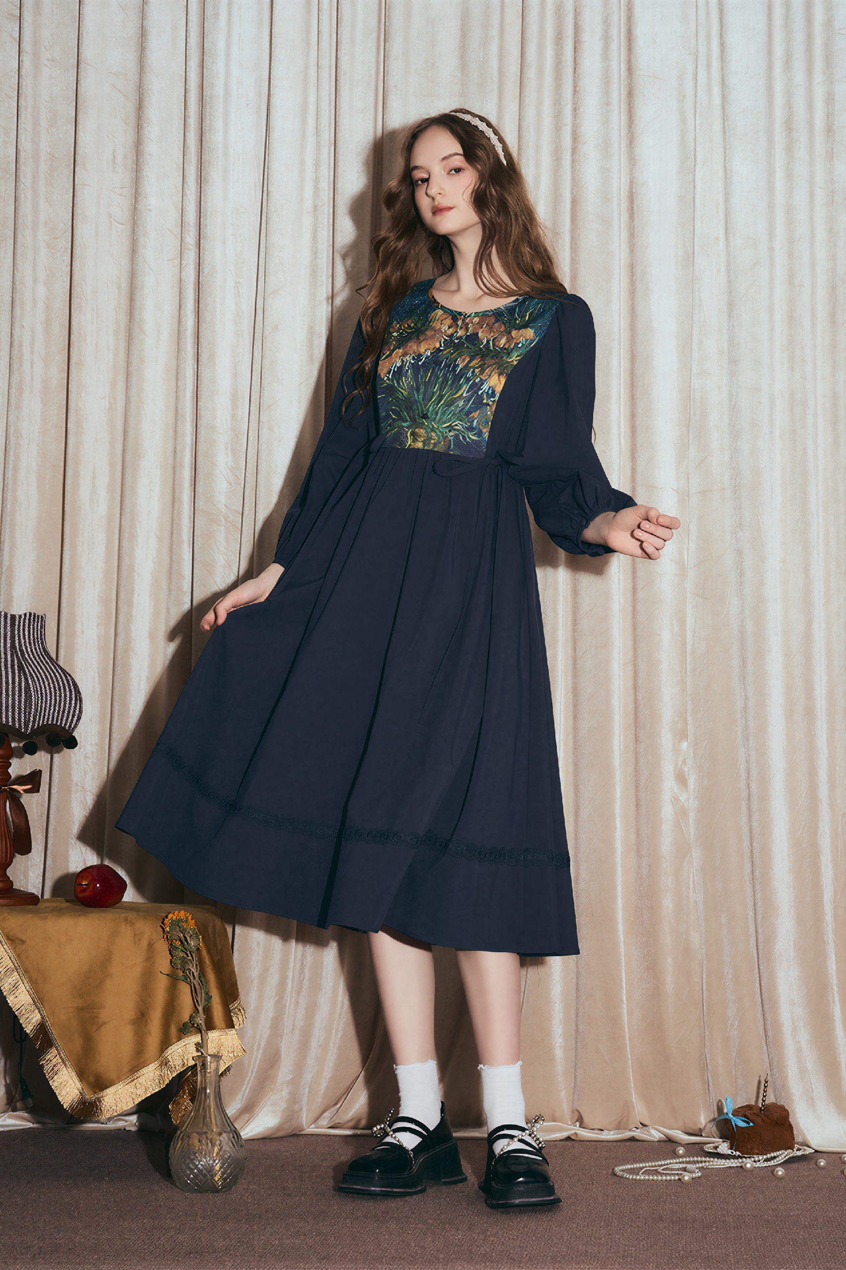 Printed A-Line Designer Dress