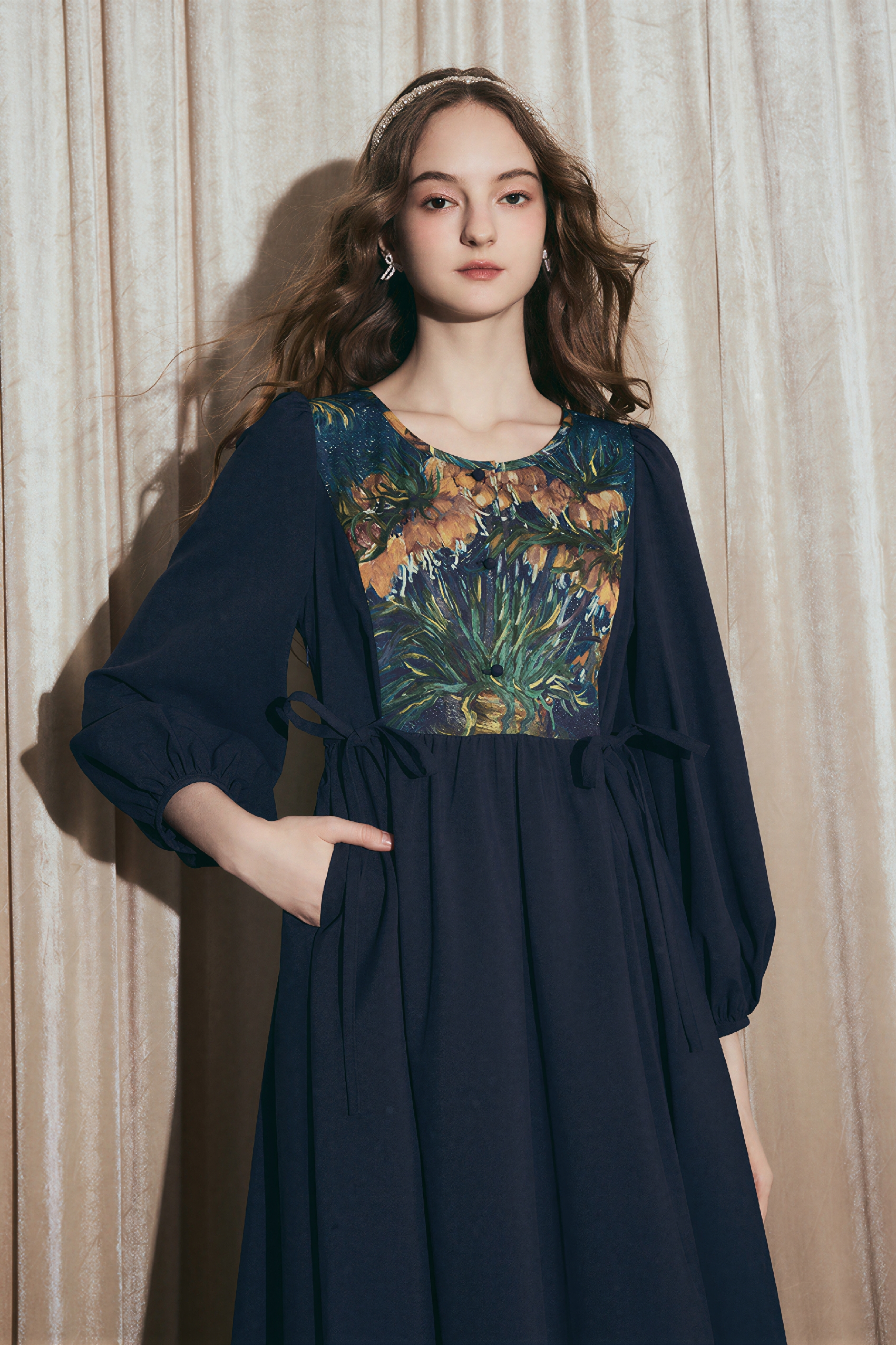 Printed A-Line Designer Dress