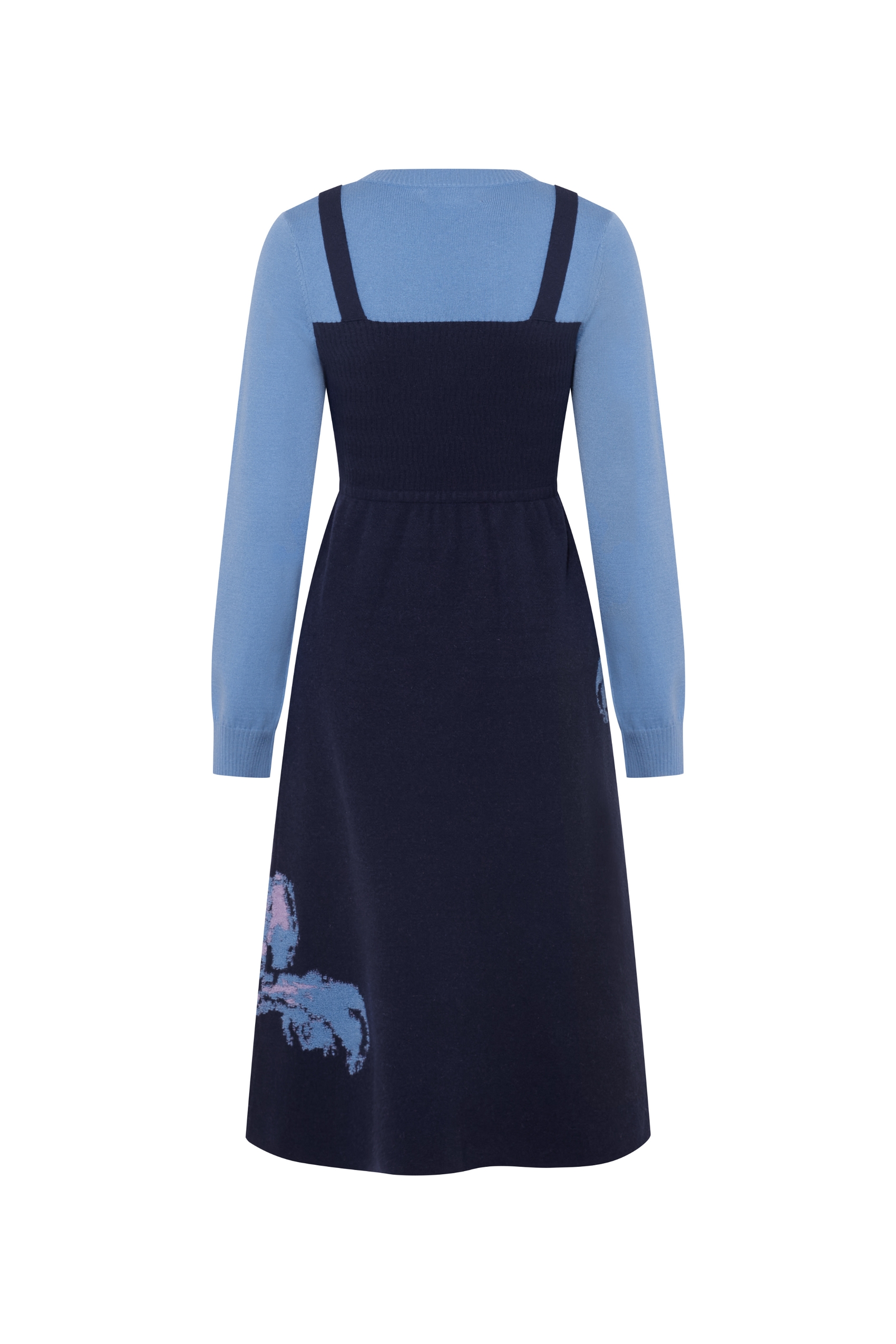 Van Gogh-Inspired Vintage Layered-Look Knit Dress