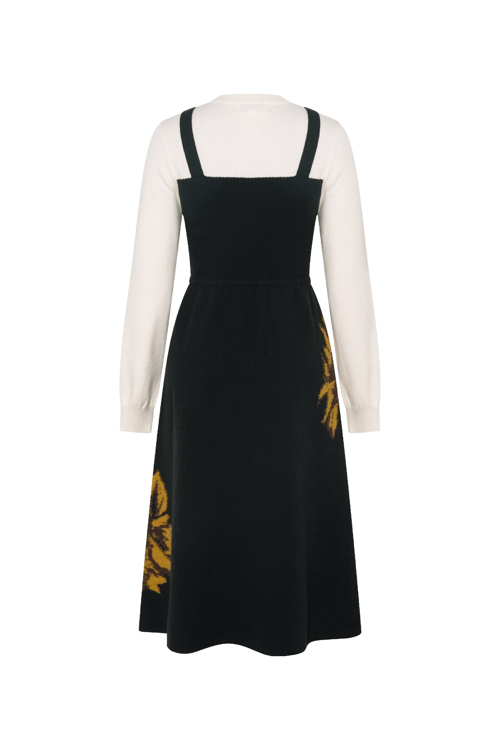 Van Gogh-Inspired Vintage Layered-Look Knit Dress