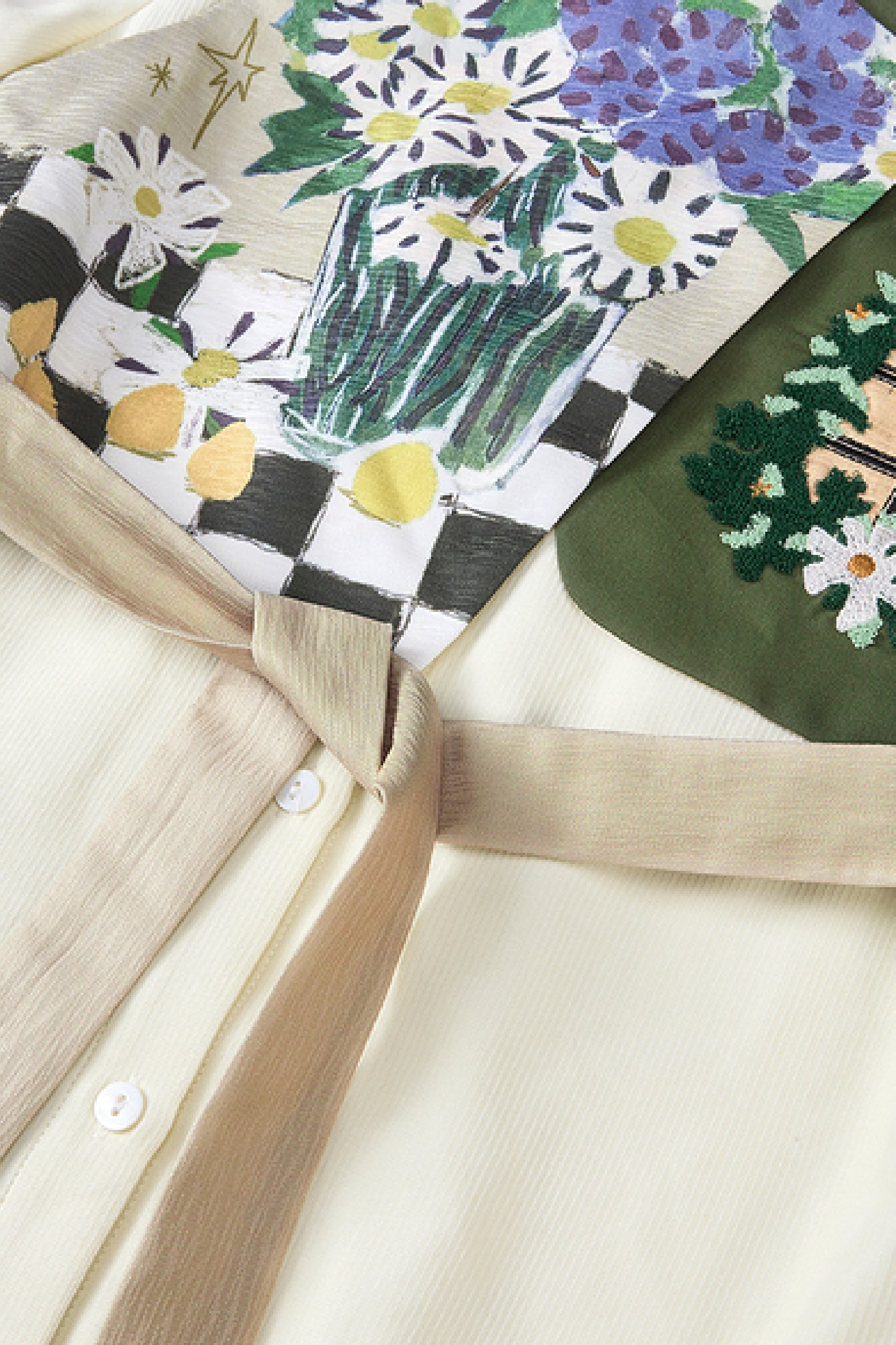 Van Gogh-Inspired Layered Long-Sleeve Dress