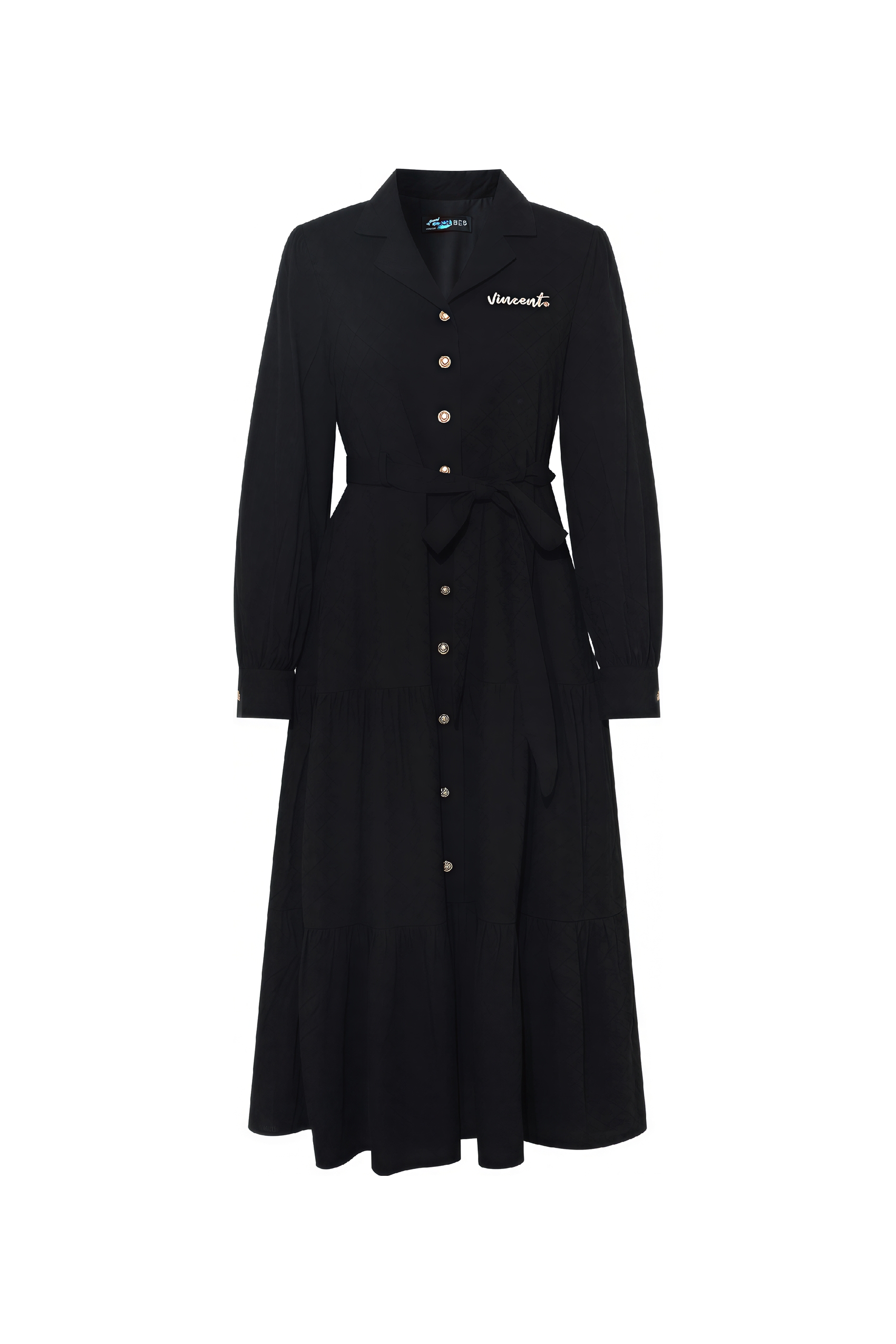 Matisse-Inspired Letter Embroidered Shirt Dress | LYONSENS Women's Fashion