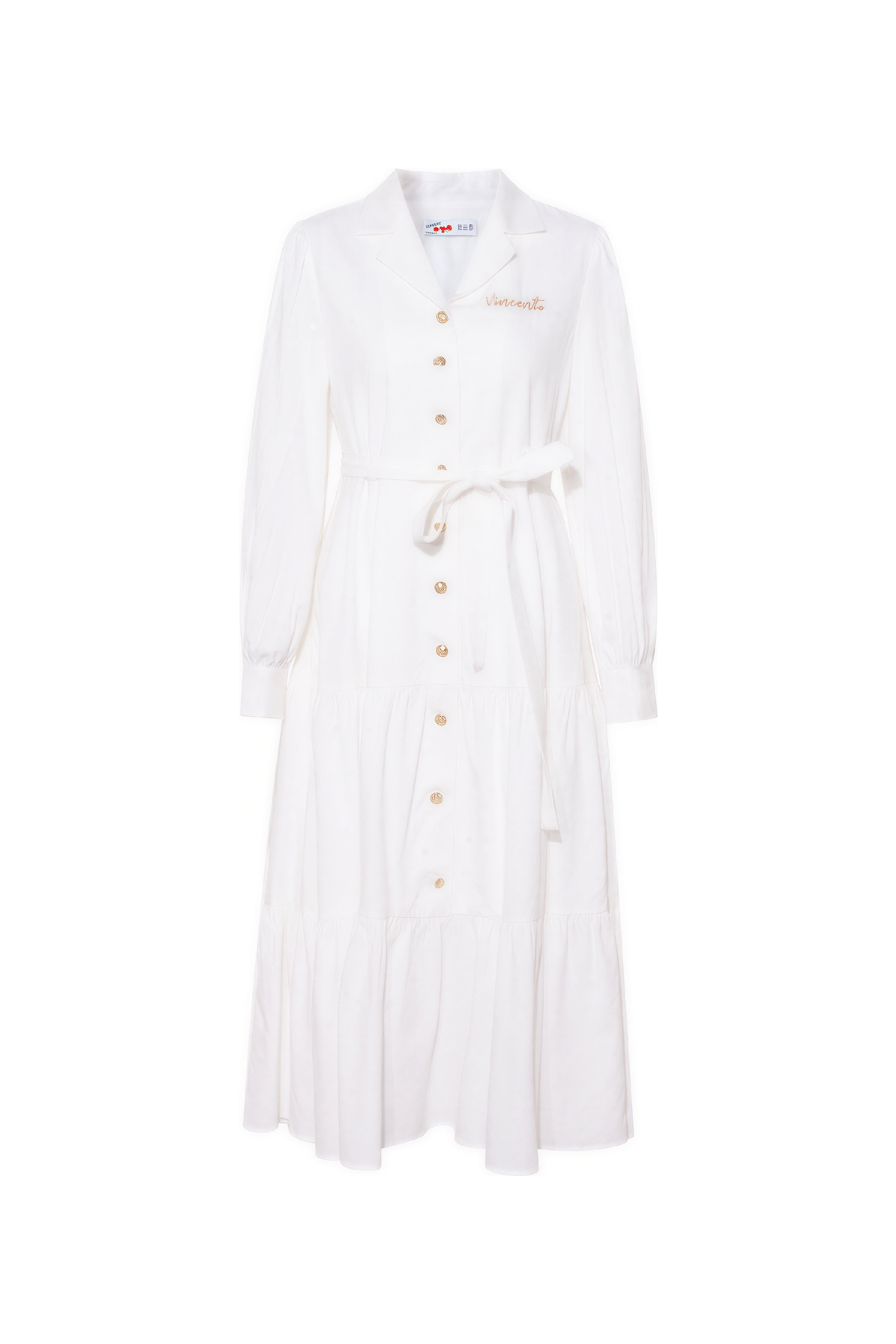 Matisse-Inspired Letter Embroidered Shirt Dress | LYONSENS Women's Fashion