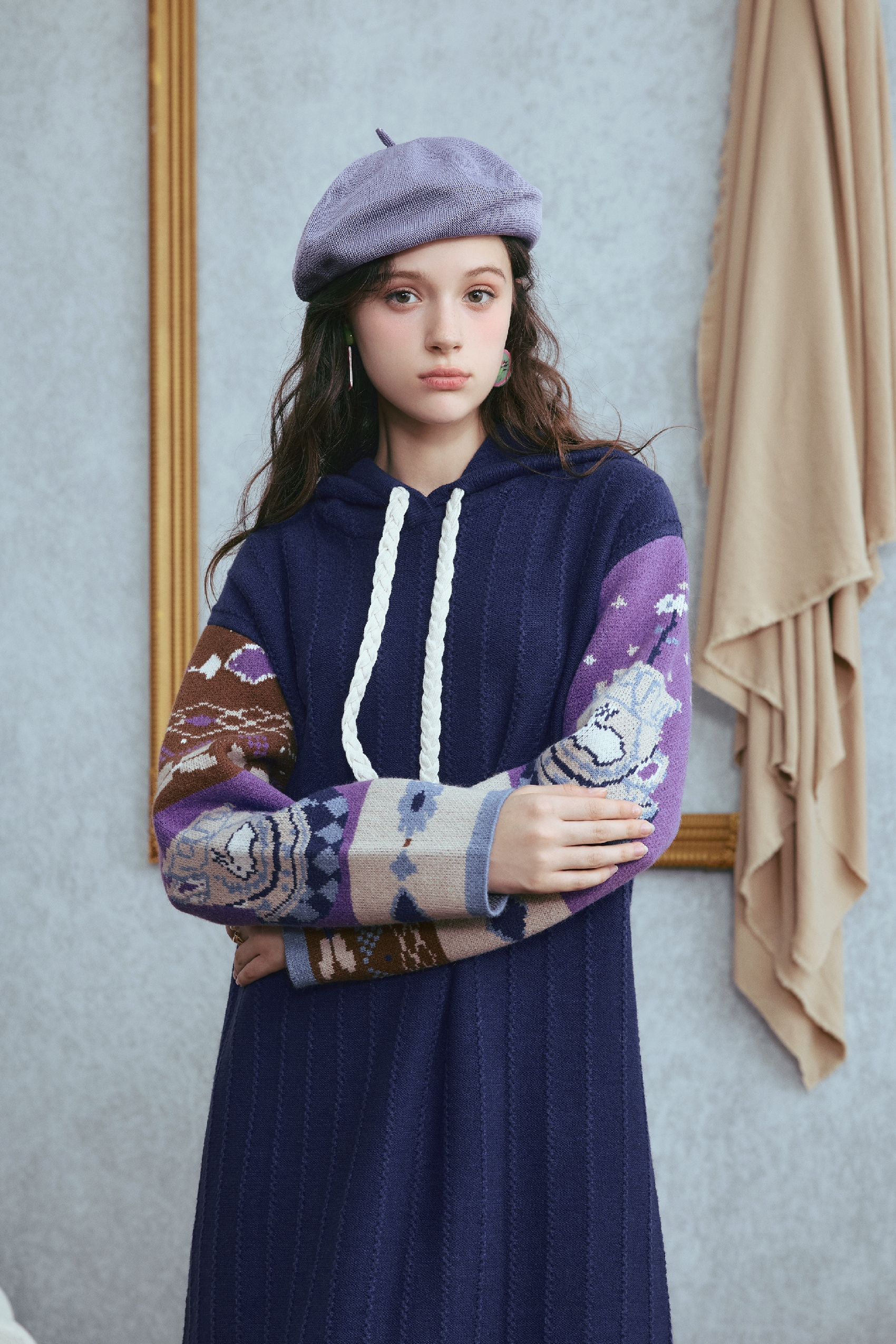 Emerging Artists Series Hooded Knit Maxi Dress