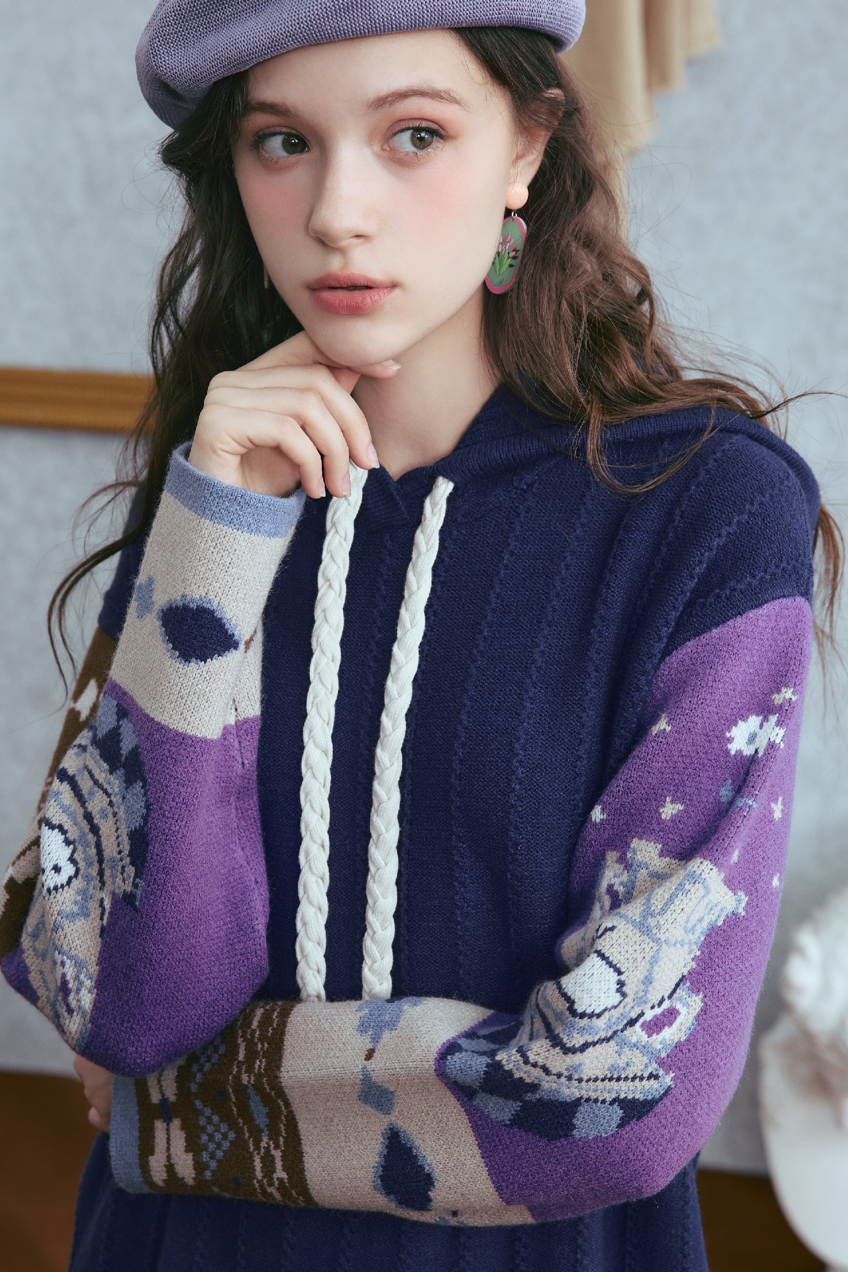 Emerging Artists Series Hooded Knit Maxi Dress