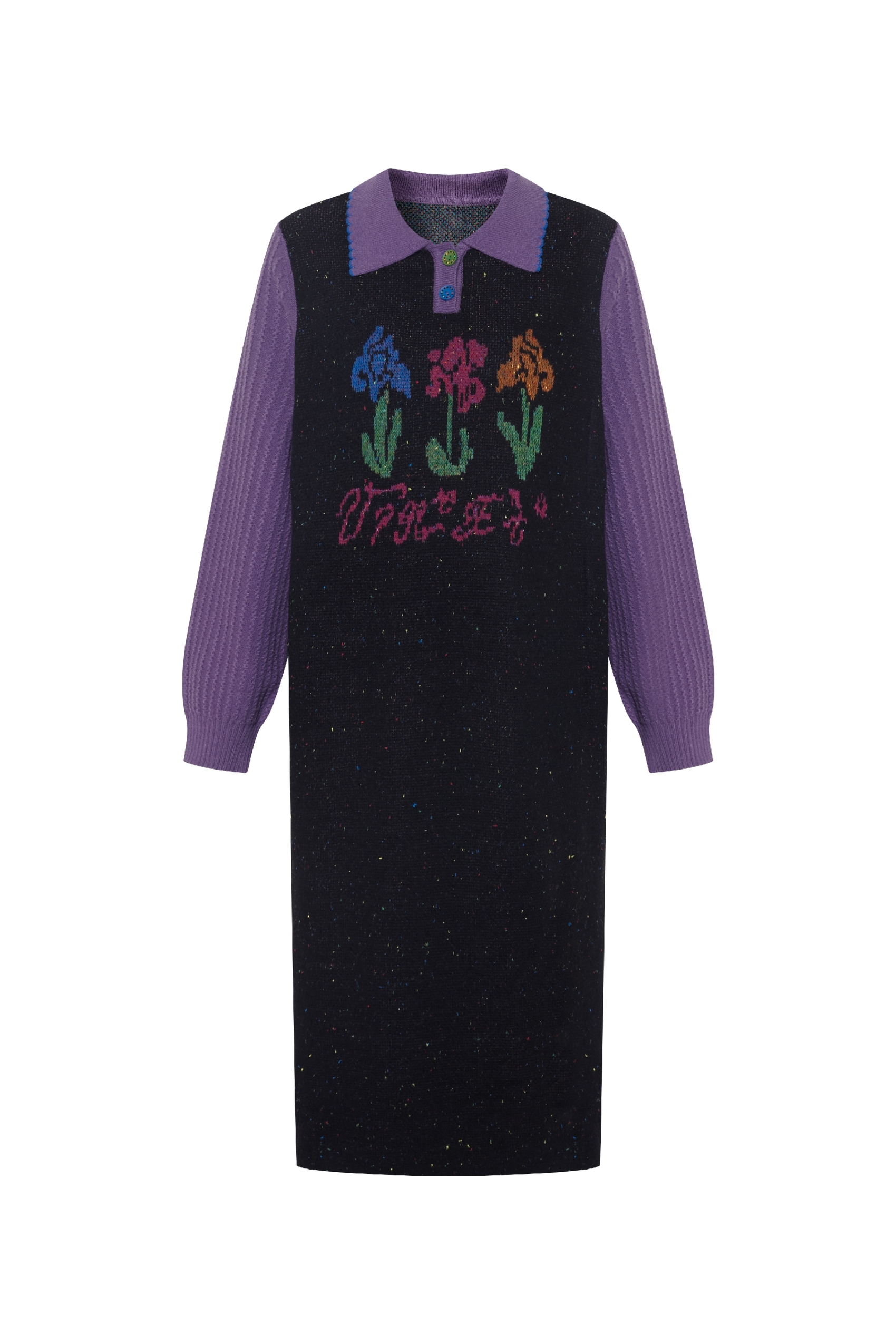 Color-blocked casual knit dress