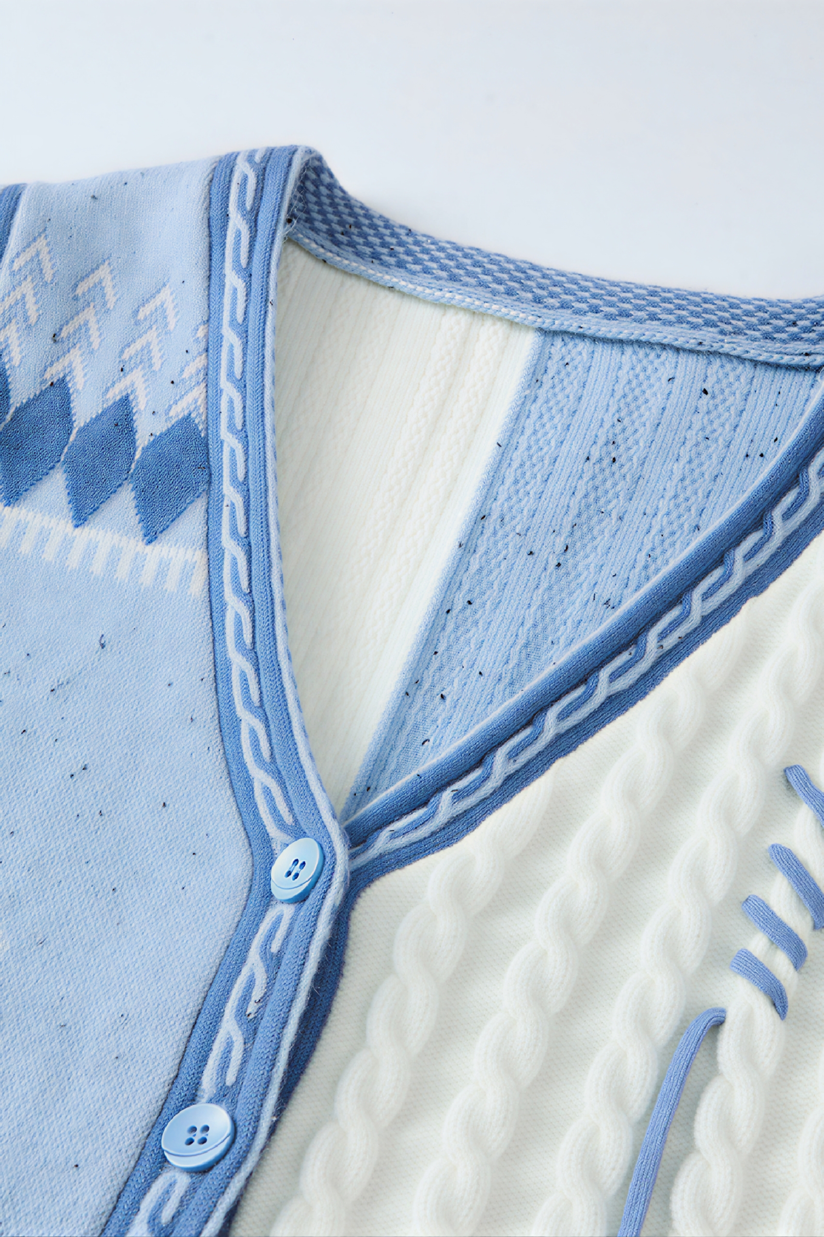 Forest-style V-neck knitted vest