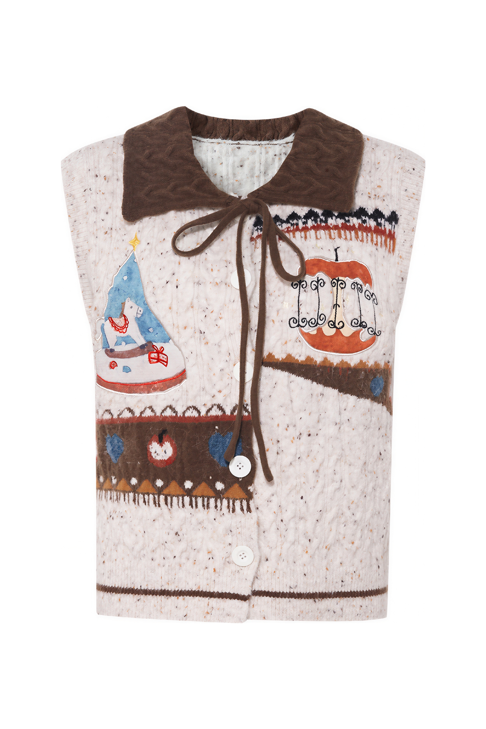 Knitted cardigan vest