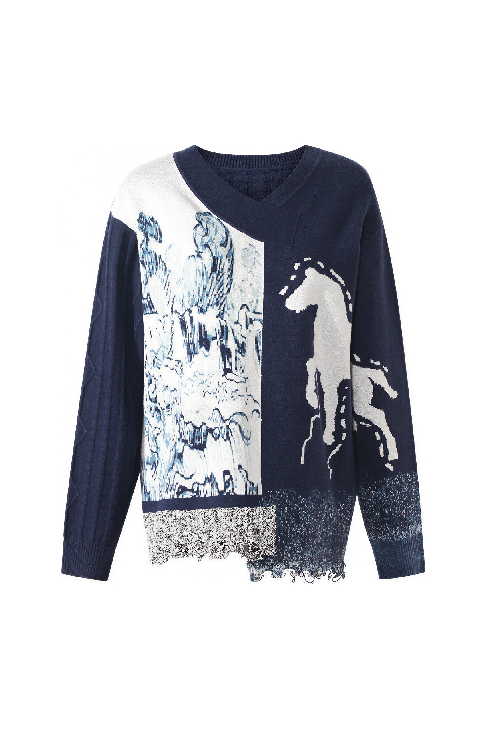 Van Gogh-Inspired Vintage Knit Sweater