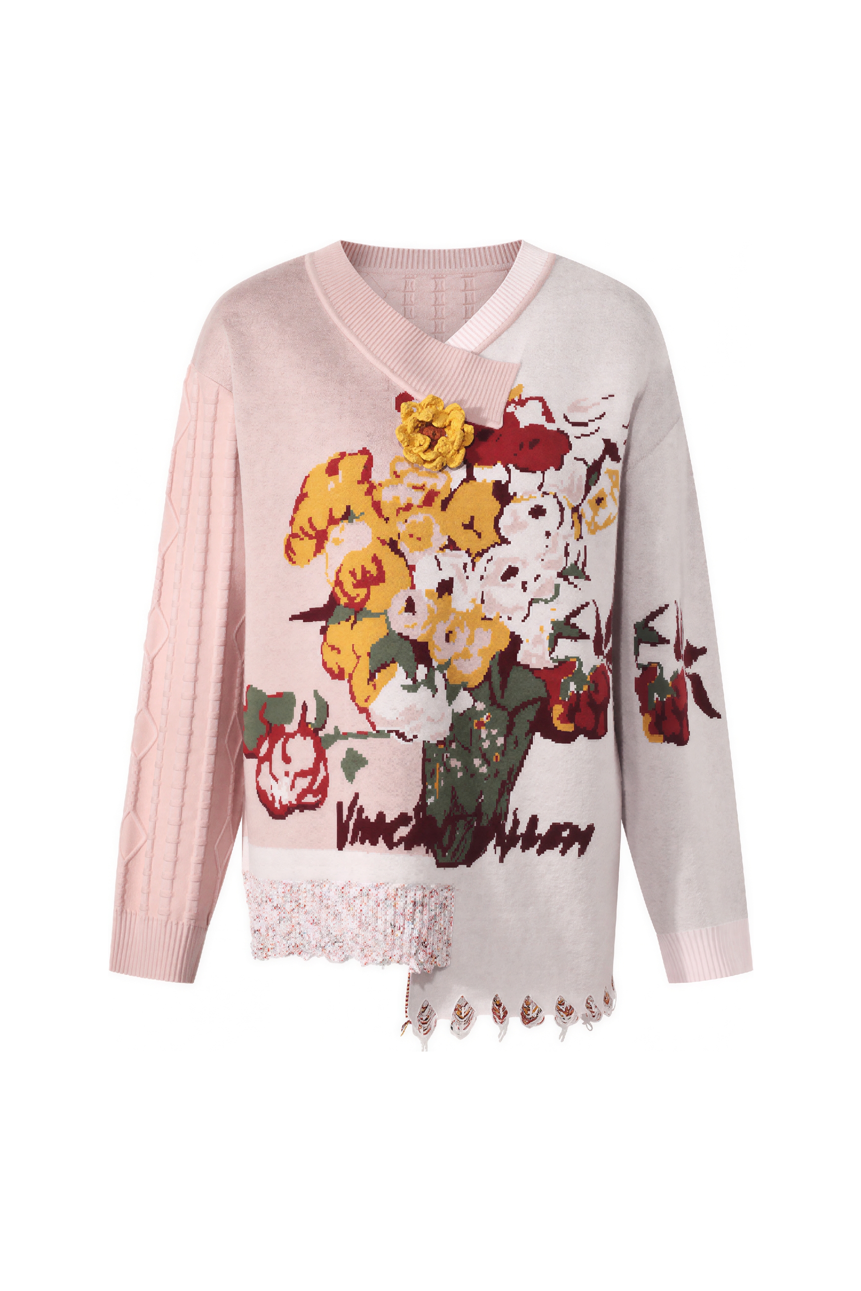 Van Gogh-Inspired Vintage Knit Sweater