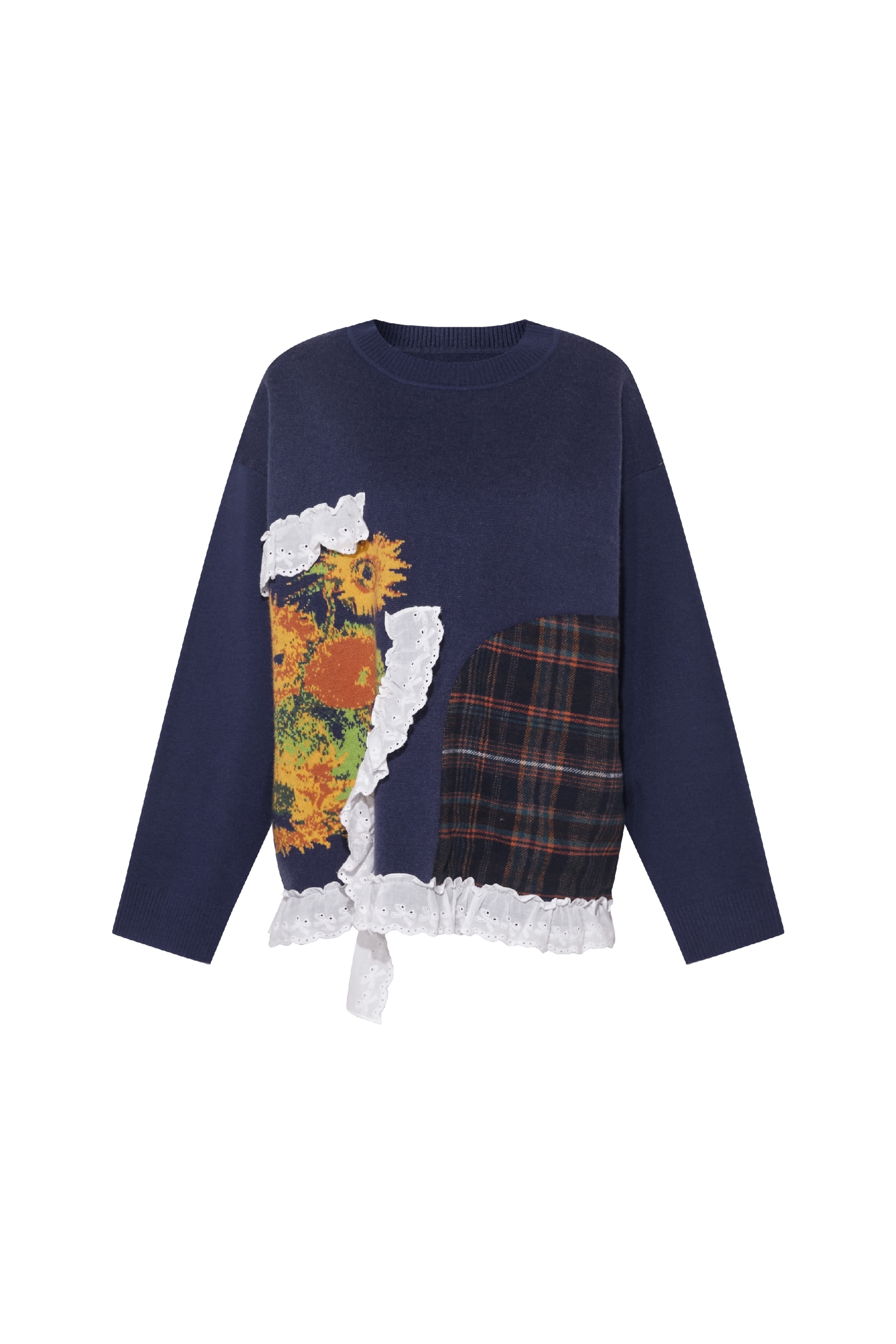 Van Gogh-Inspired Relaxed Knit Pullover