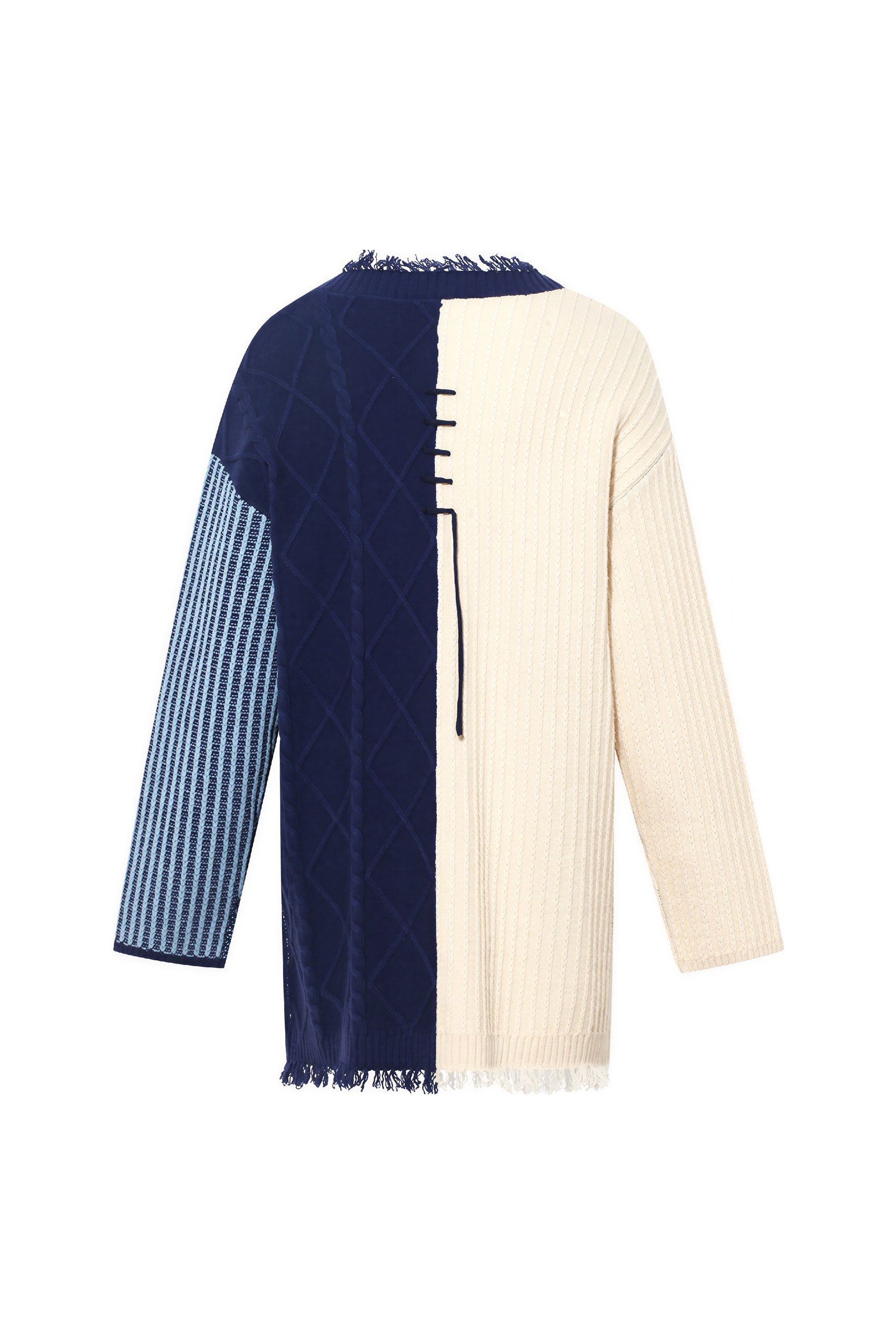 Blue cardigan knit sweater