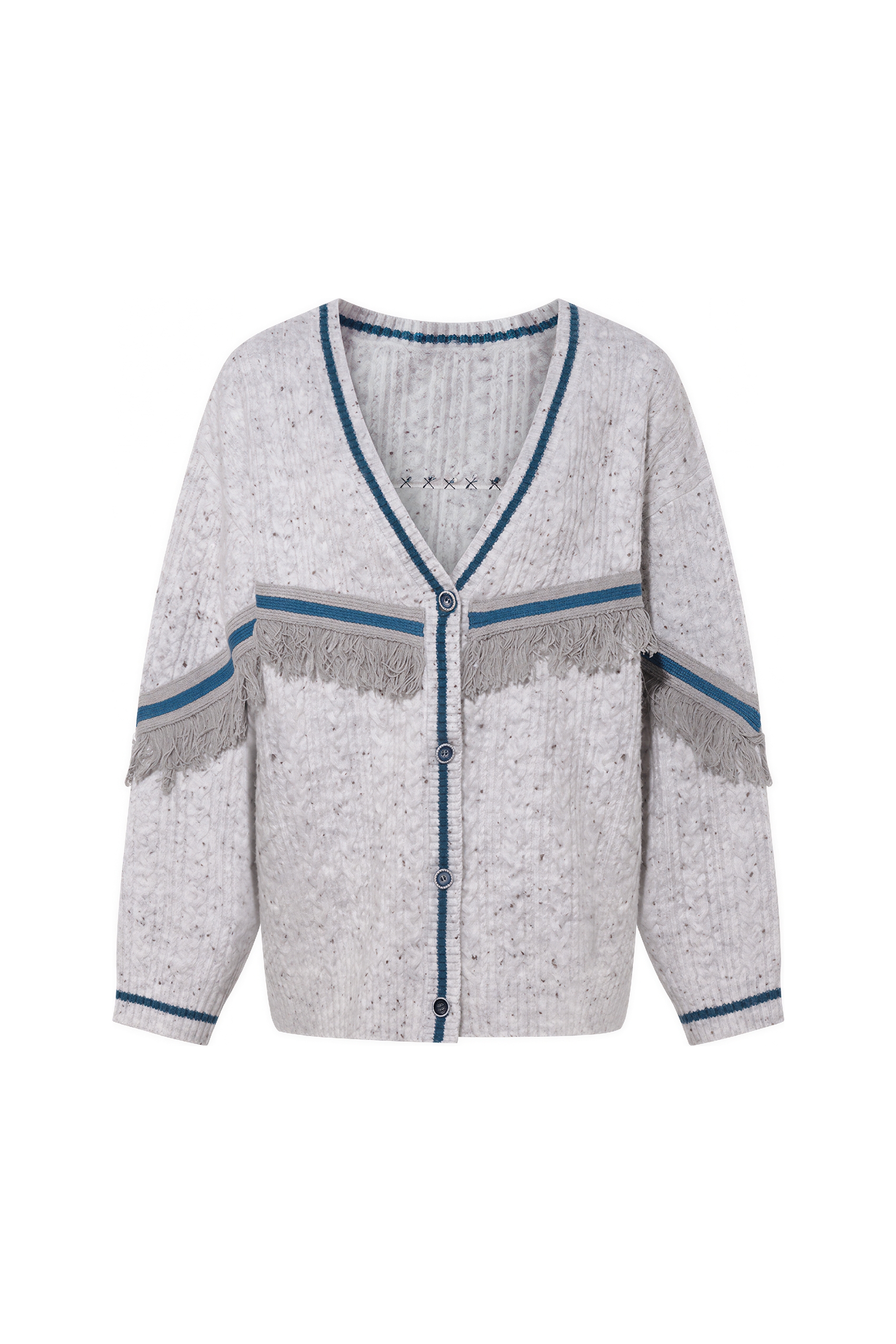 Van Gogh-Inspired Fair Isle Relaxed Knit Cardigan