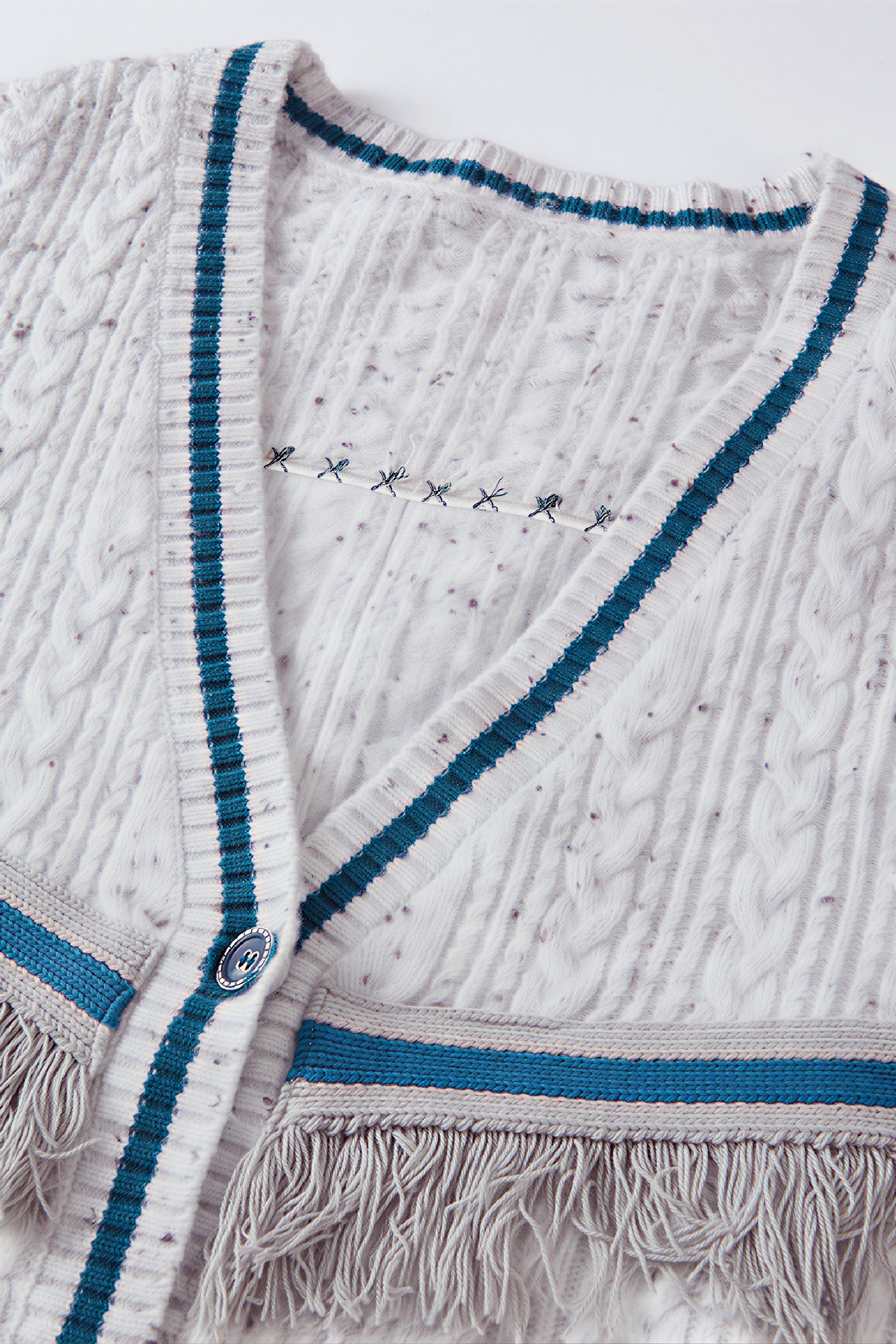 Van Gogh-Inspired Fair Isle Relaxed Knit Cardigan