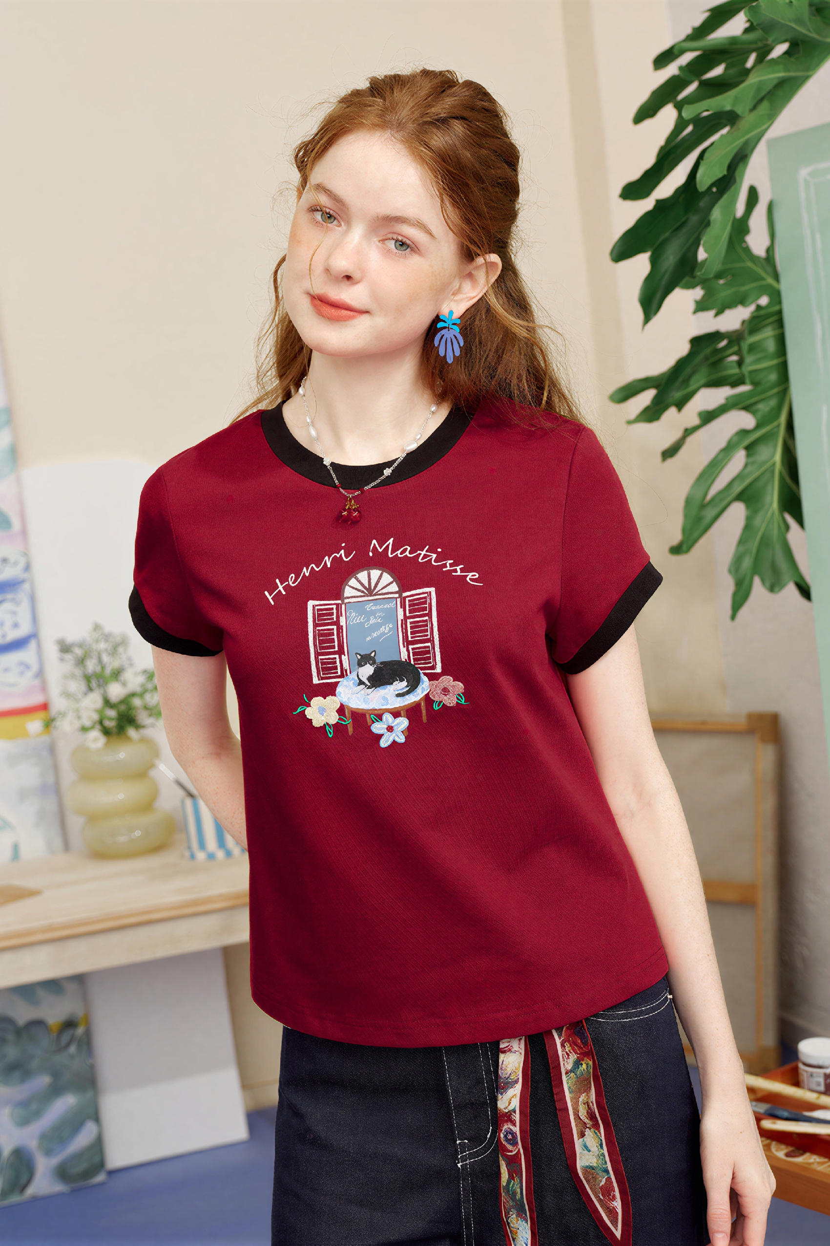 Matisse-Inspired Structured T-Shirt